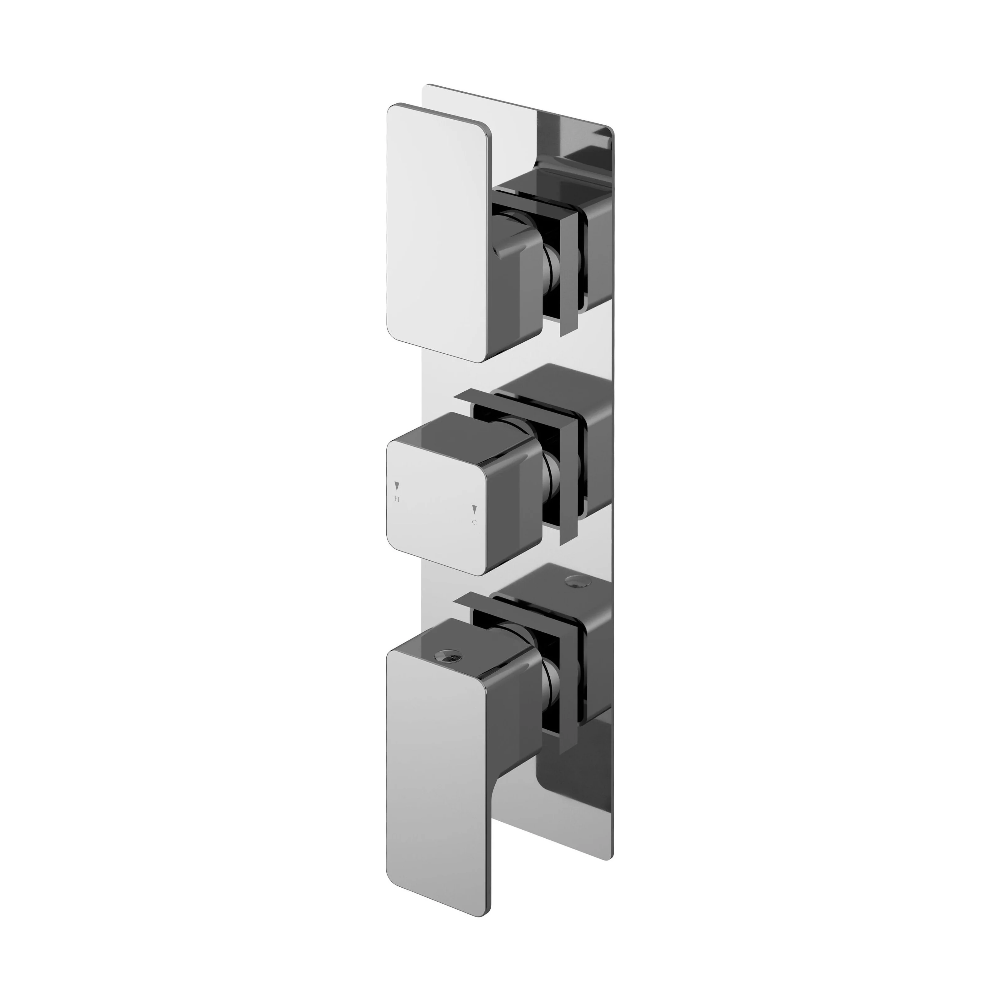 Empire Square Concealed Thermostatic Triple Shower Valve with Diverter (3 Outlets) - Chrome - Balterley