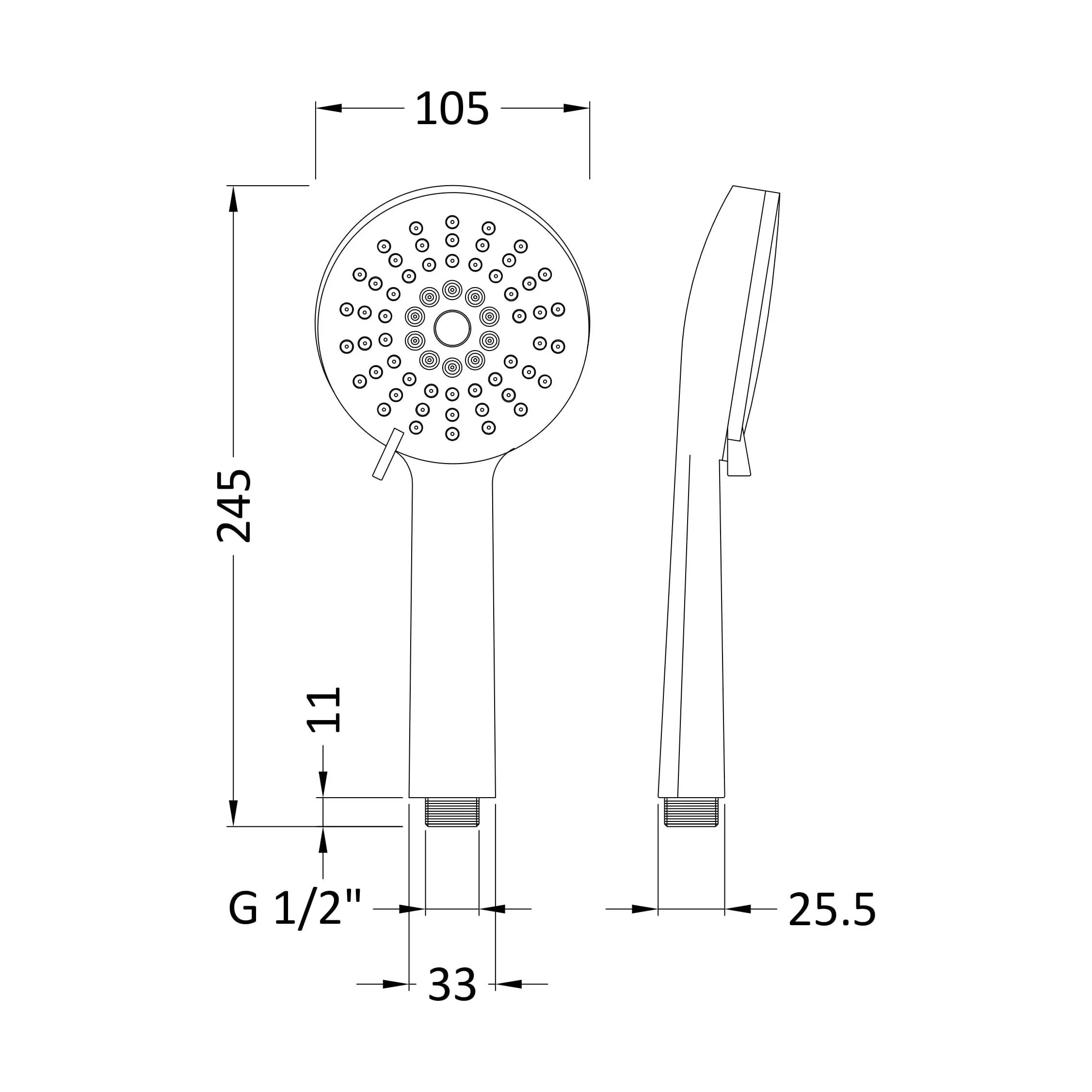 Balterley Multi Function Water Saving Shower Handset - Chrome - Image 2