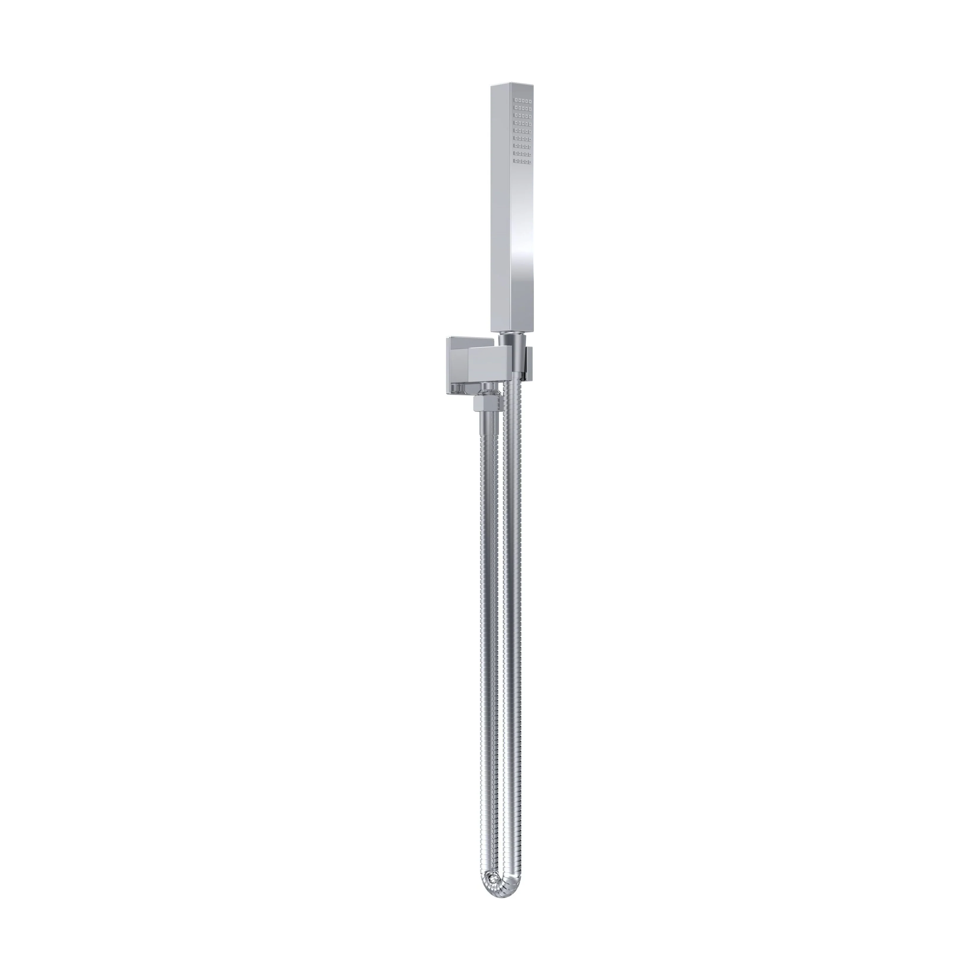 Square Outlet Elbow, Parking Bracket & Shower Handset - Matt Black