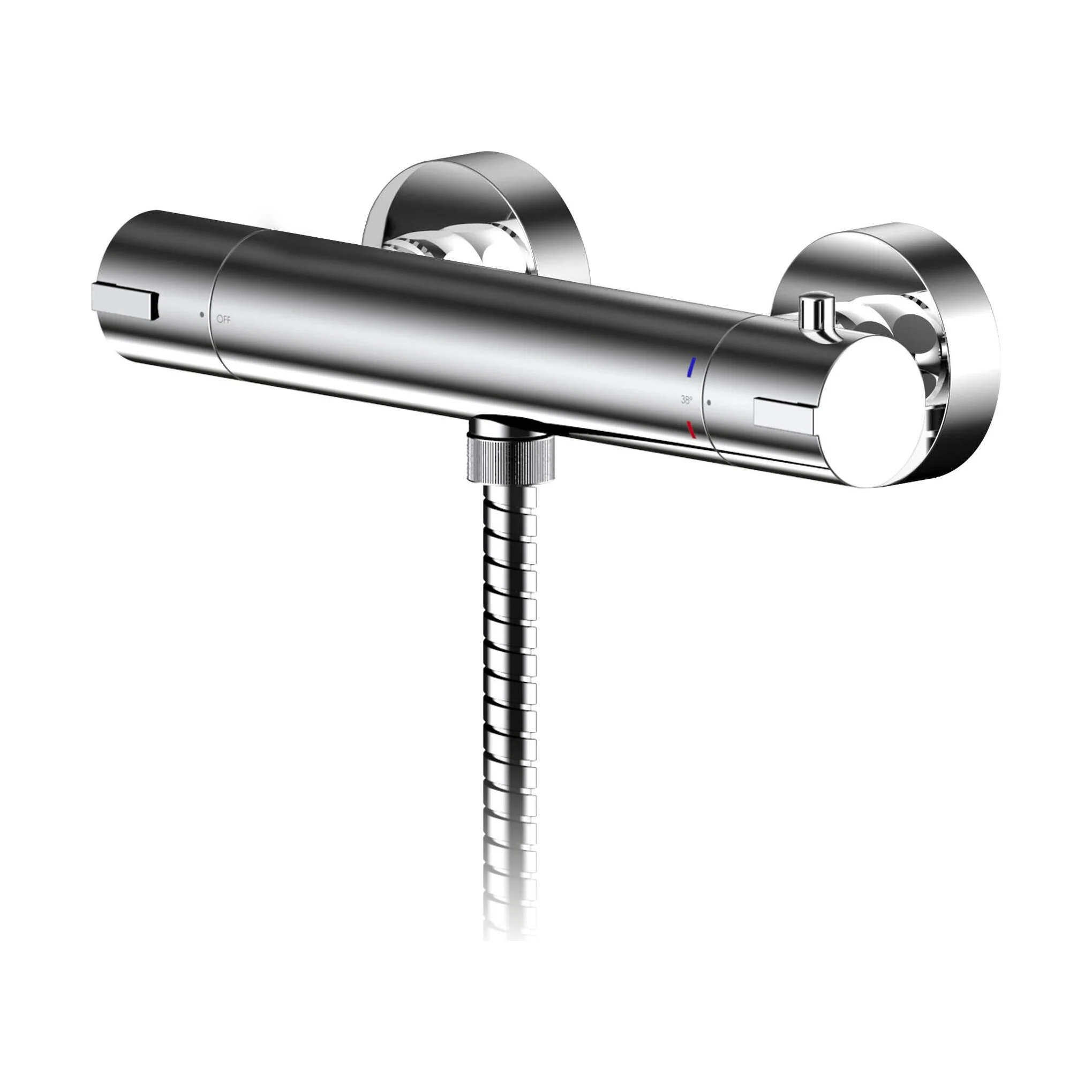Balterley Pride Contemporary Round Thermostatic Bar Valve, 55 x 275mm - Chrome