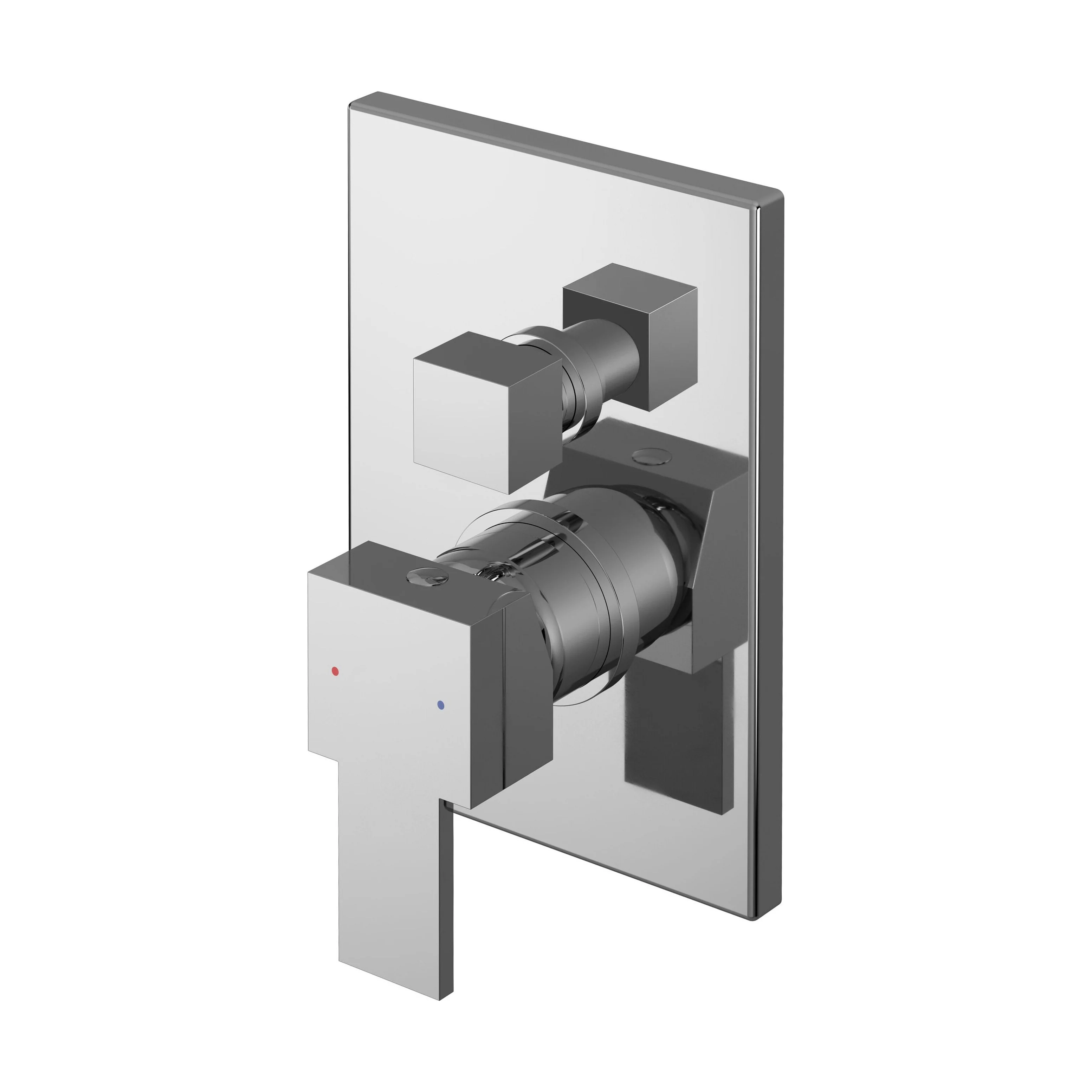 Ripple Contemporary Bathroom Square Concealed Manual Shower Valve with Diverter and Lever Handle, 180mm, Chrome - Balterley