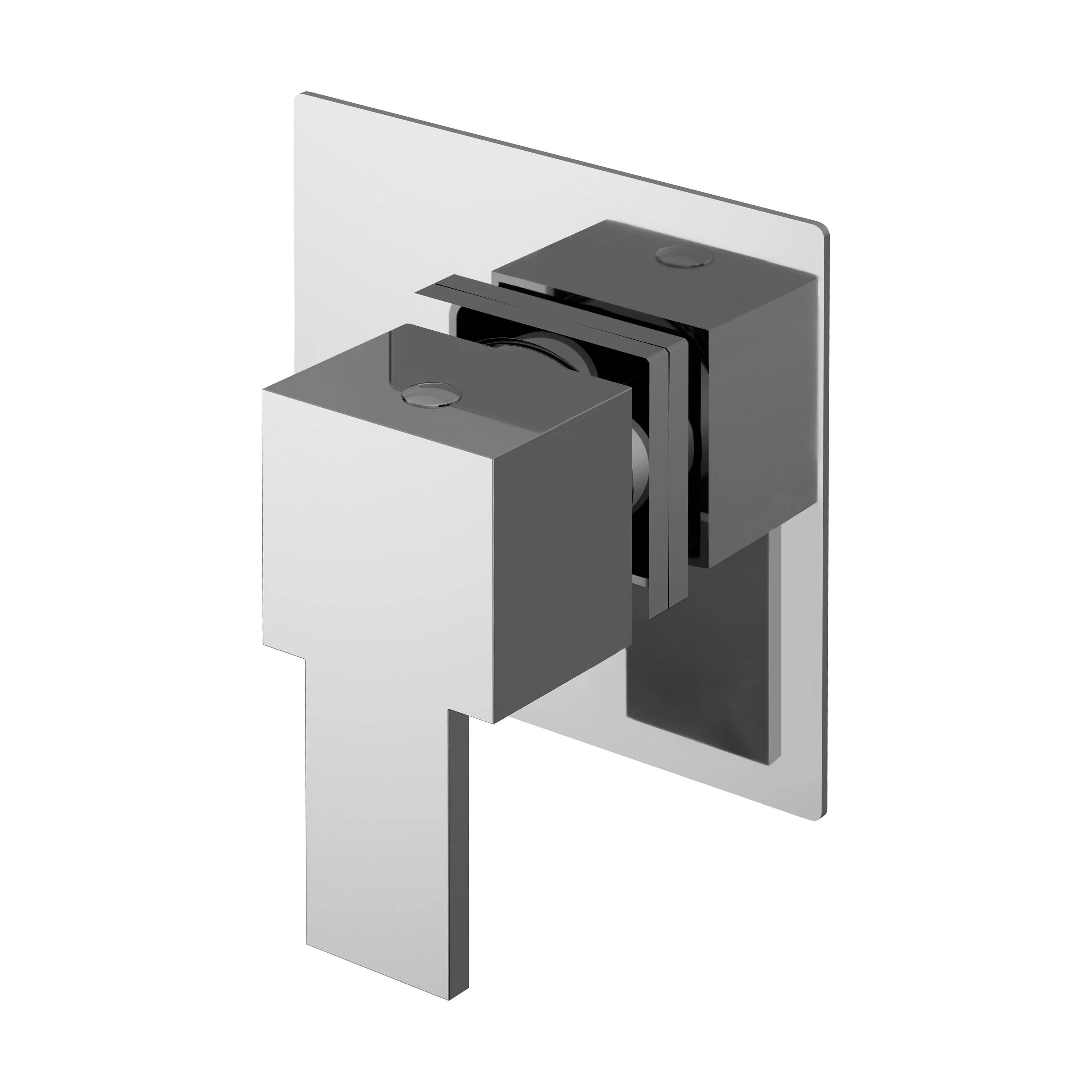 Ripple Contemporary Bathroom Square Concealed Stop Tap with Lever Handle, 100mm, Chrome - Balterley