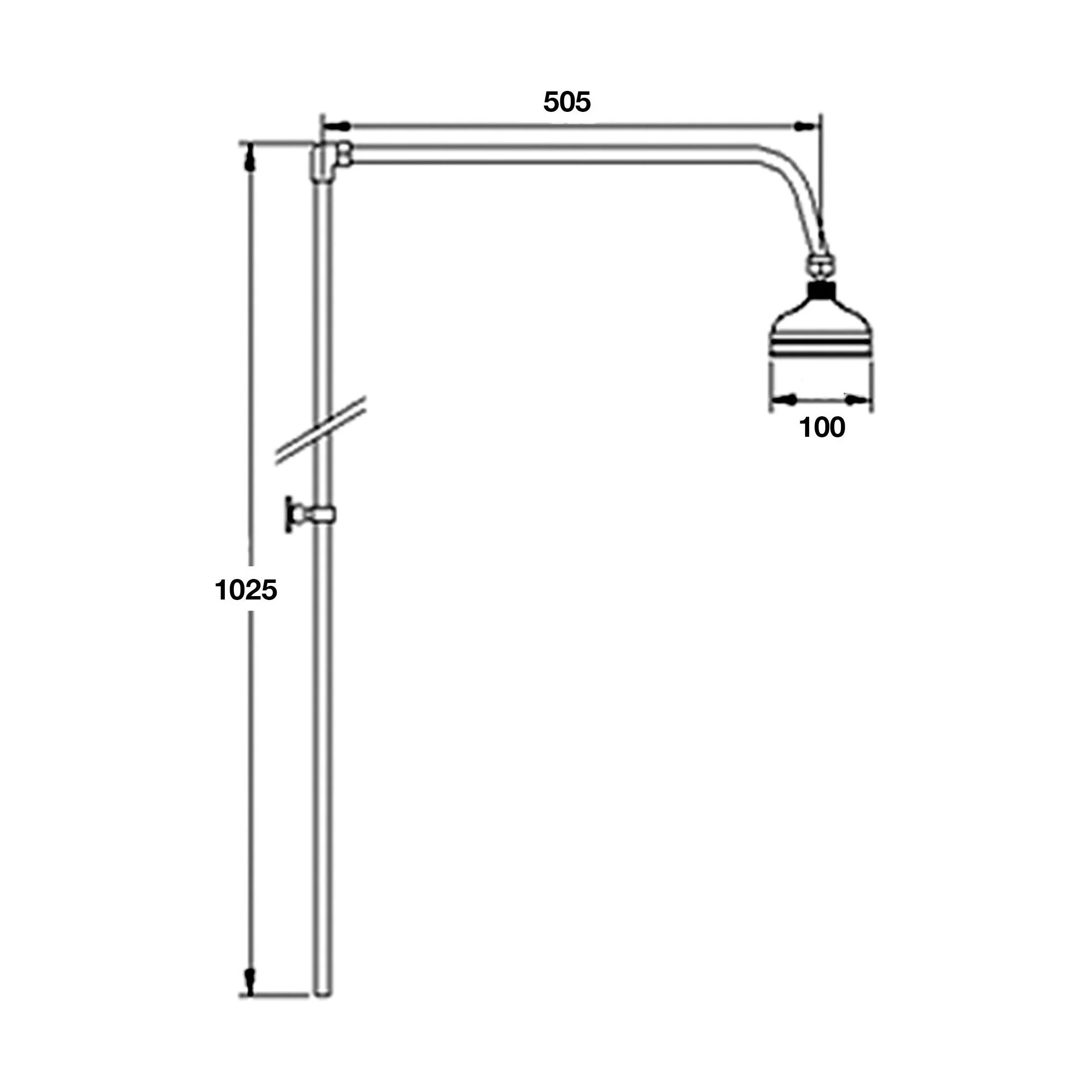 Rigid Riser Shower Kit with Swivel Spout - Chrome - Image 3
