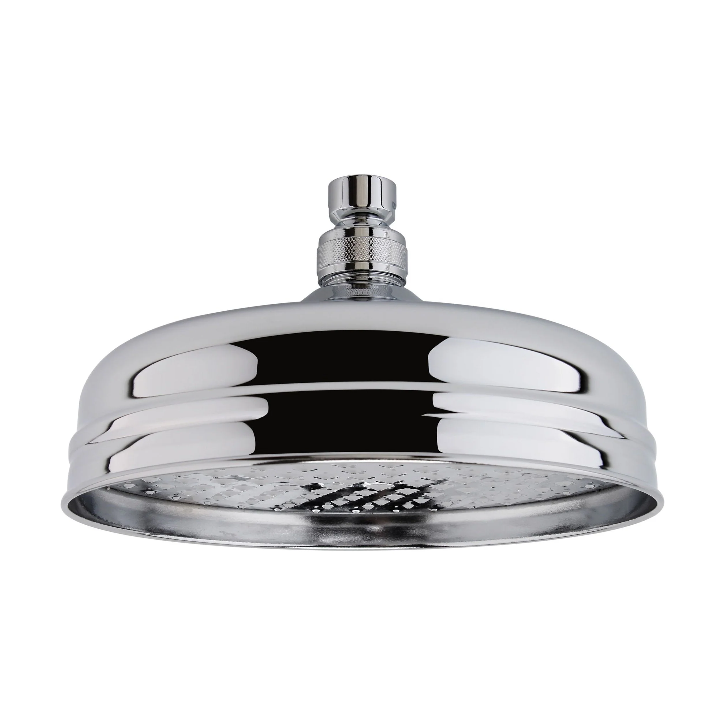 Balterley Traditional Apron Fixed Shower Head 194mm, Round Design, High Flow, Wall or Ceiling Mount - Chrome Finish