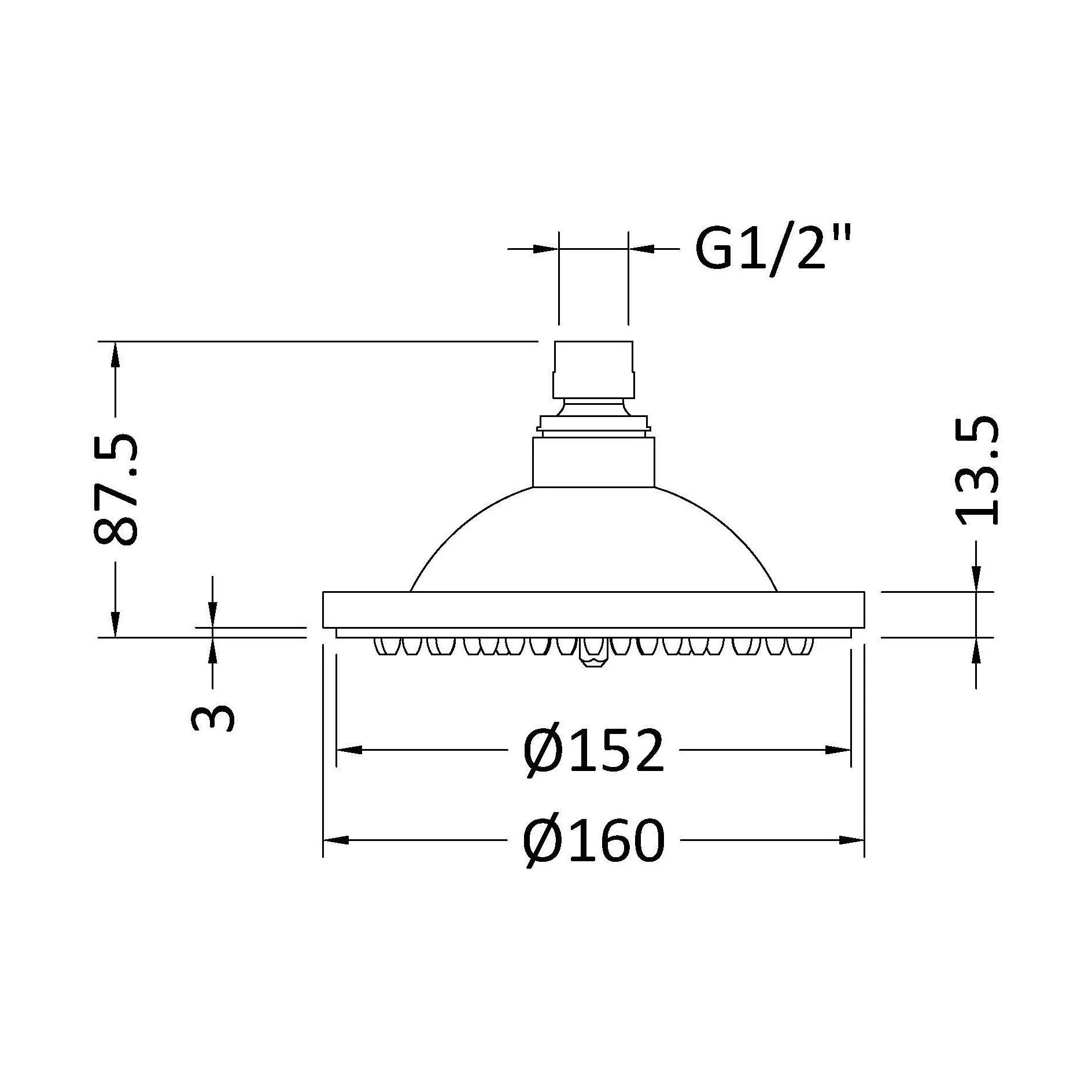 Rose Round Easyclean Shower Head - 152mm - Chrome - Image 2