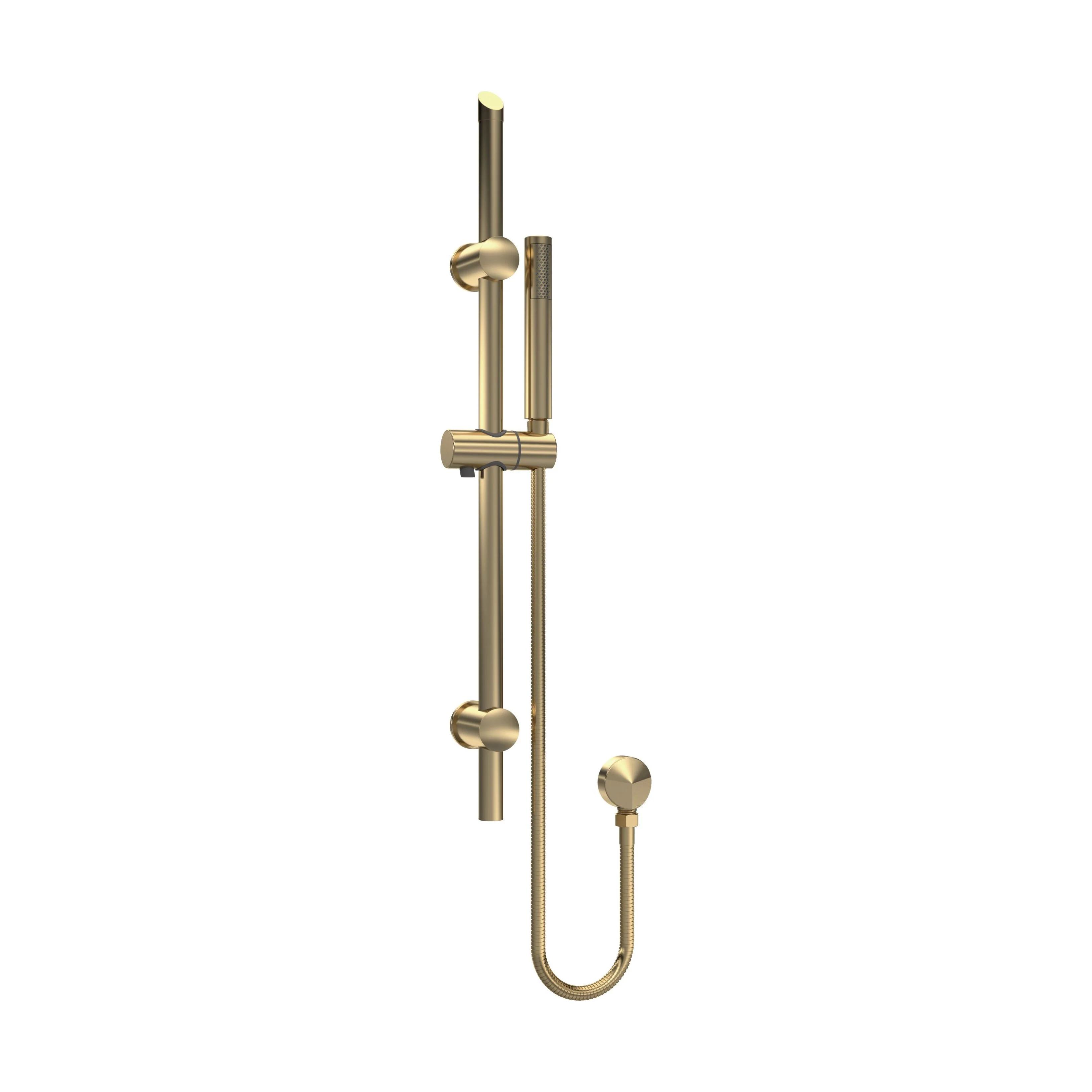 Round Slide Rail Shower Kit with Outlet Elbow - Matt Black - Image 3