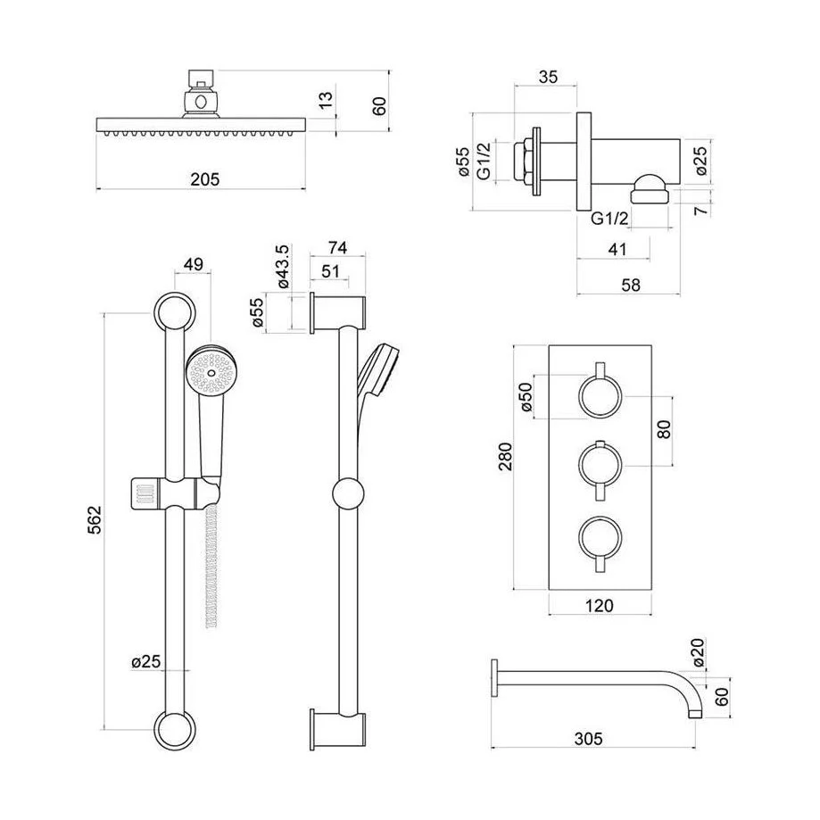 Balterley Nalor Concealed Thermostatic Shower Set - Image 2