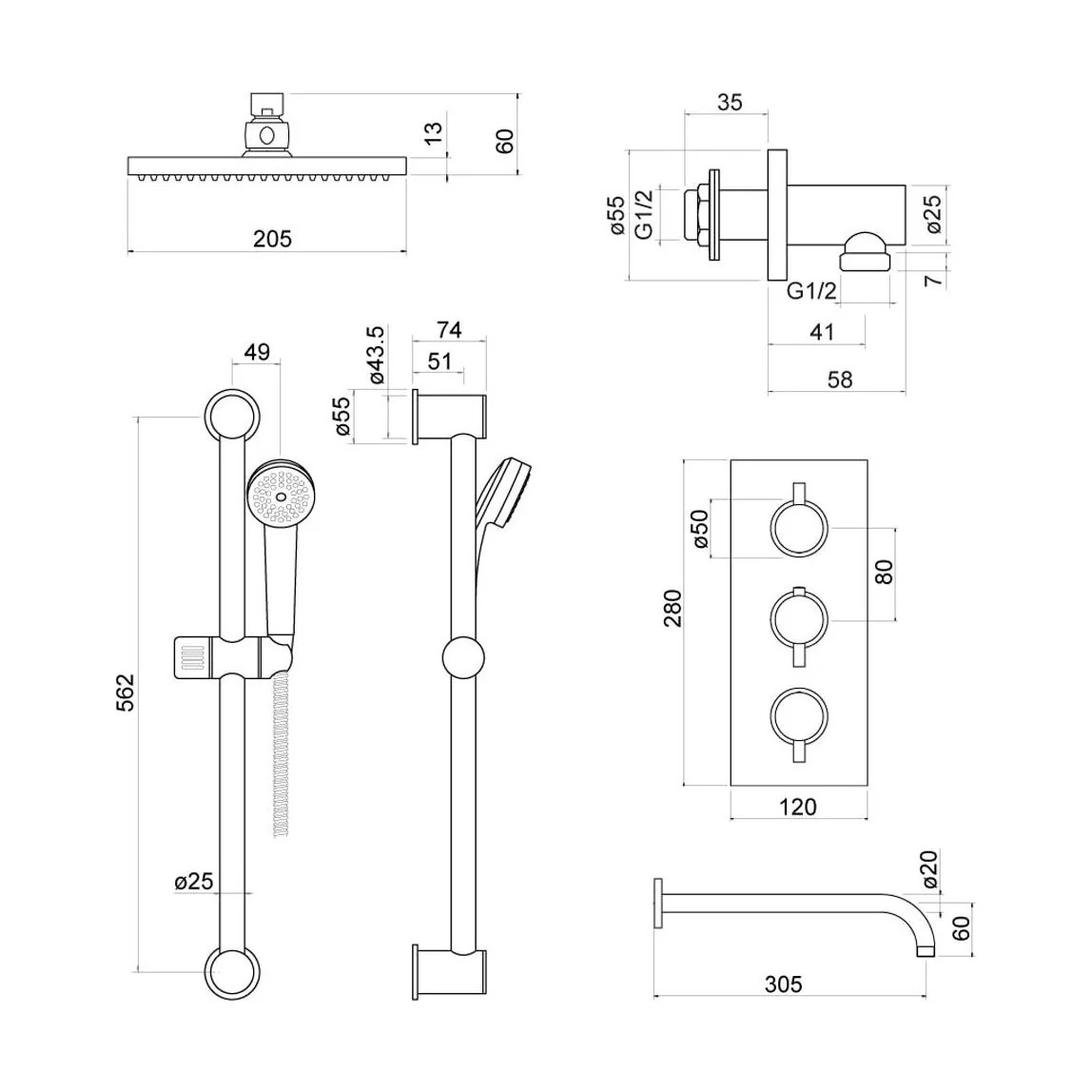 Nalor Conc Thermo Shower Set BG - Image 2
