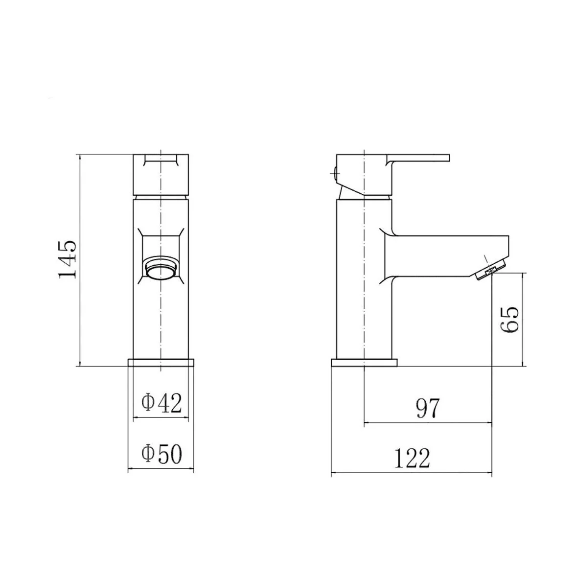 Modern Bathroom Round Mono Basin Mixer Tap with Waste - Chrome - Image 4