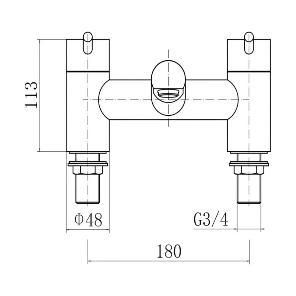 Modern Bathroom Minimalist Round Deck Mounted Bath Filler Tap - Chrome - Image 2