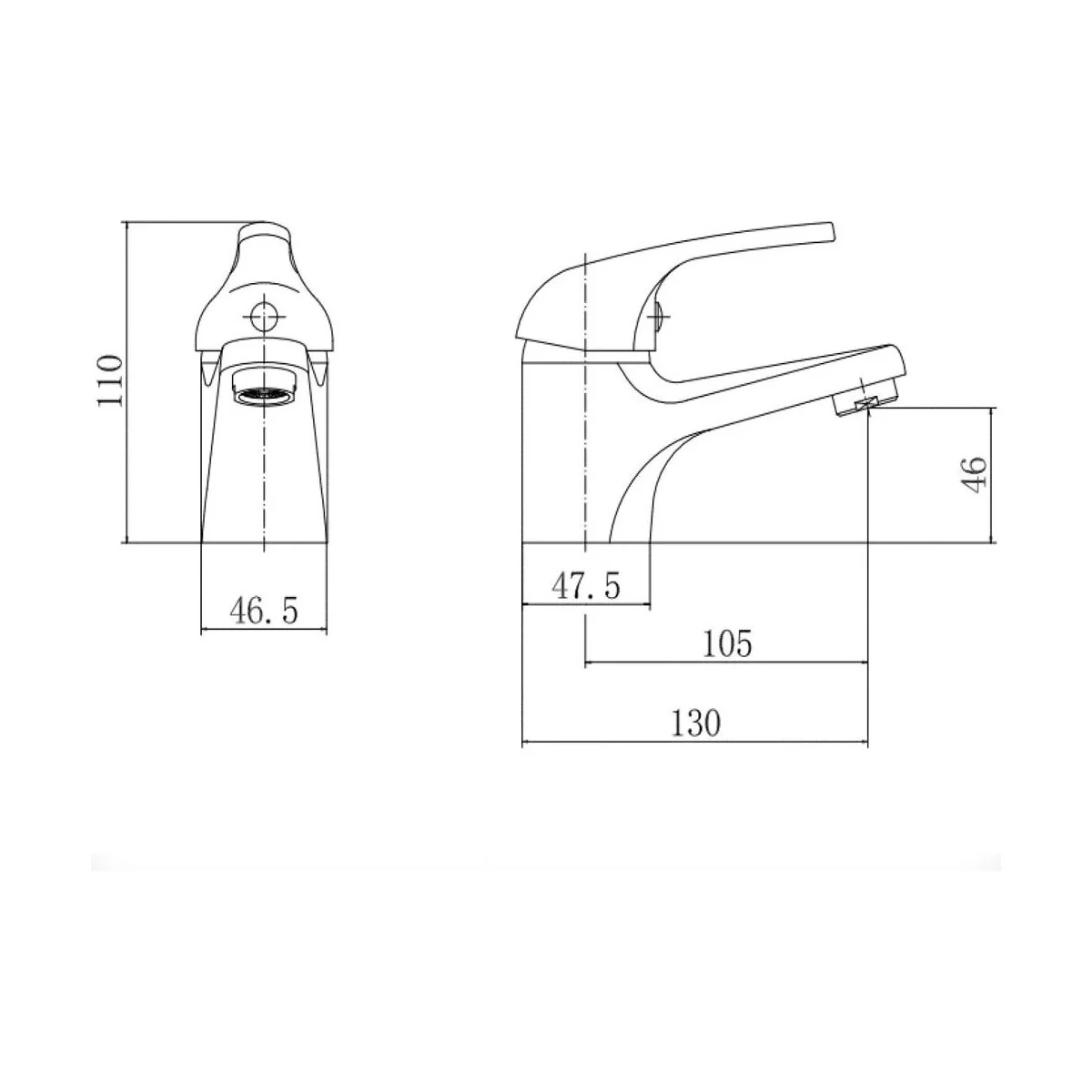 Classic Rounded Mono Basin Mixer Bathroom Sink Tap - Chrome - Image 2