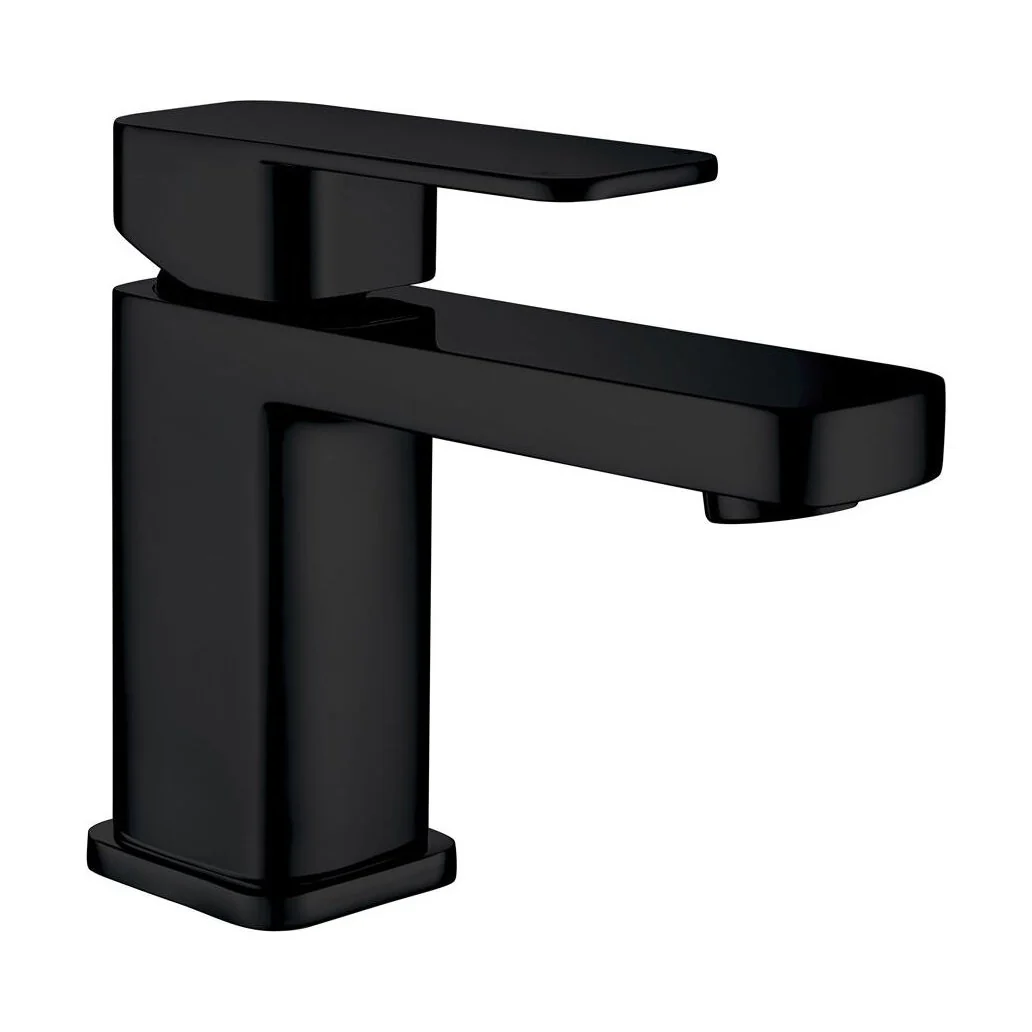 Modern Bathroom Soft Square Mono Basin Mixer Tap with Waste - Chrome - Image 2