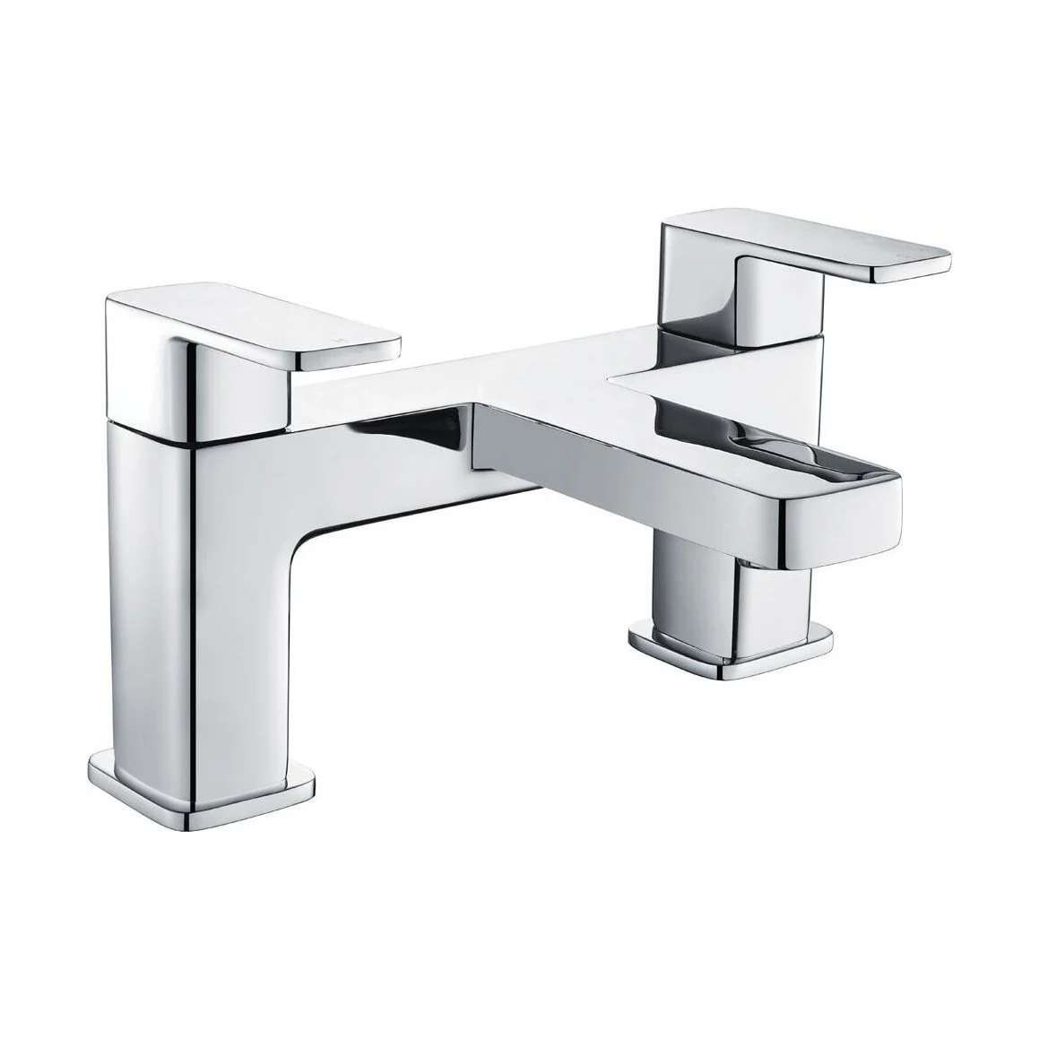 Modern Bathroom Soft Square Bath Filler Tap - Chrome