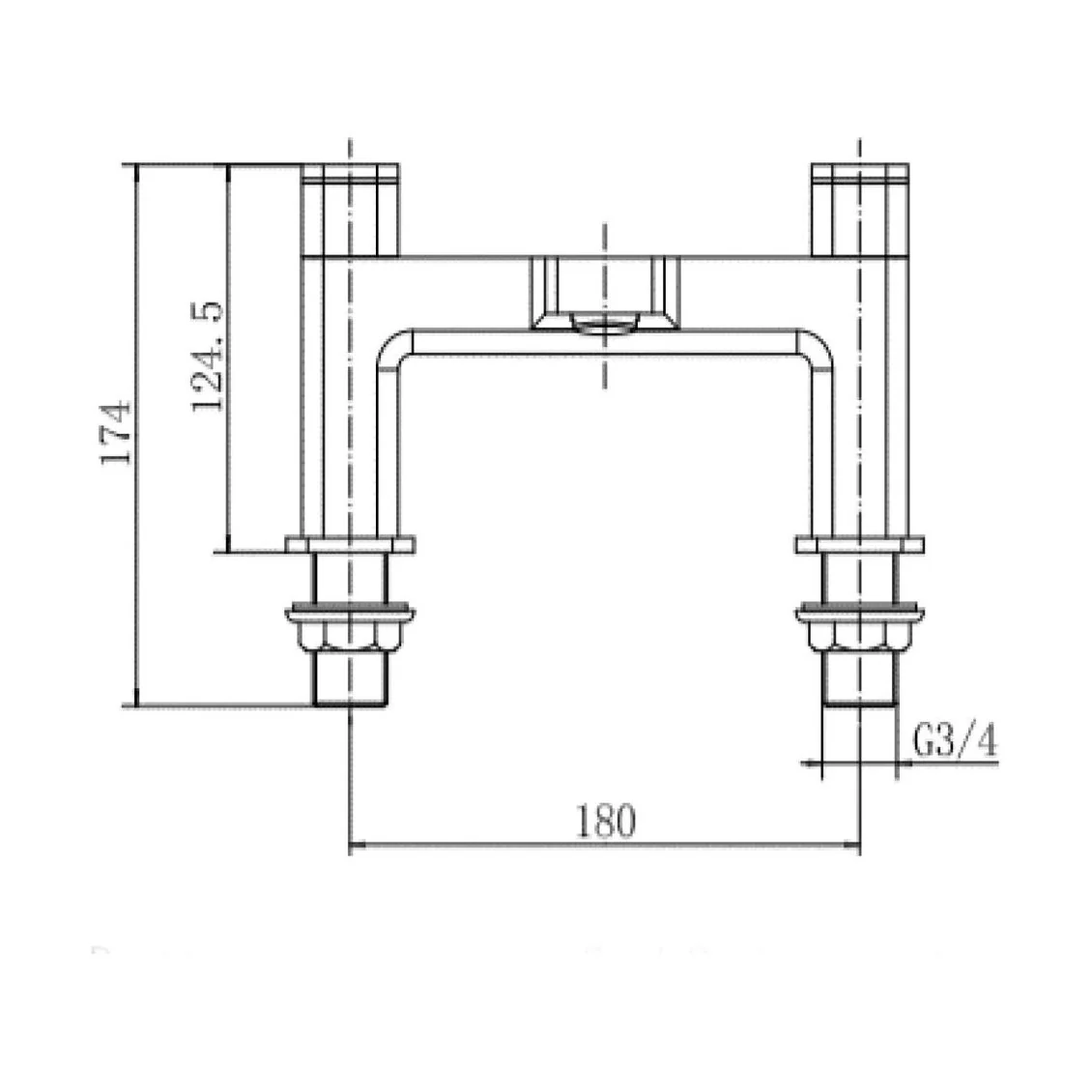 Modern Bathroom Soft Square Bath Filler Tap - Chrome - Image 6