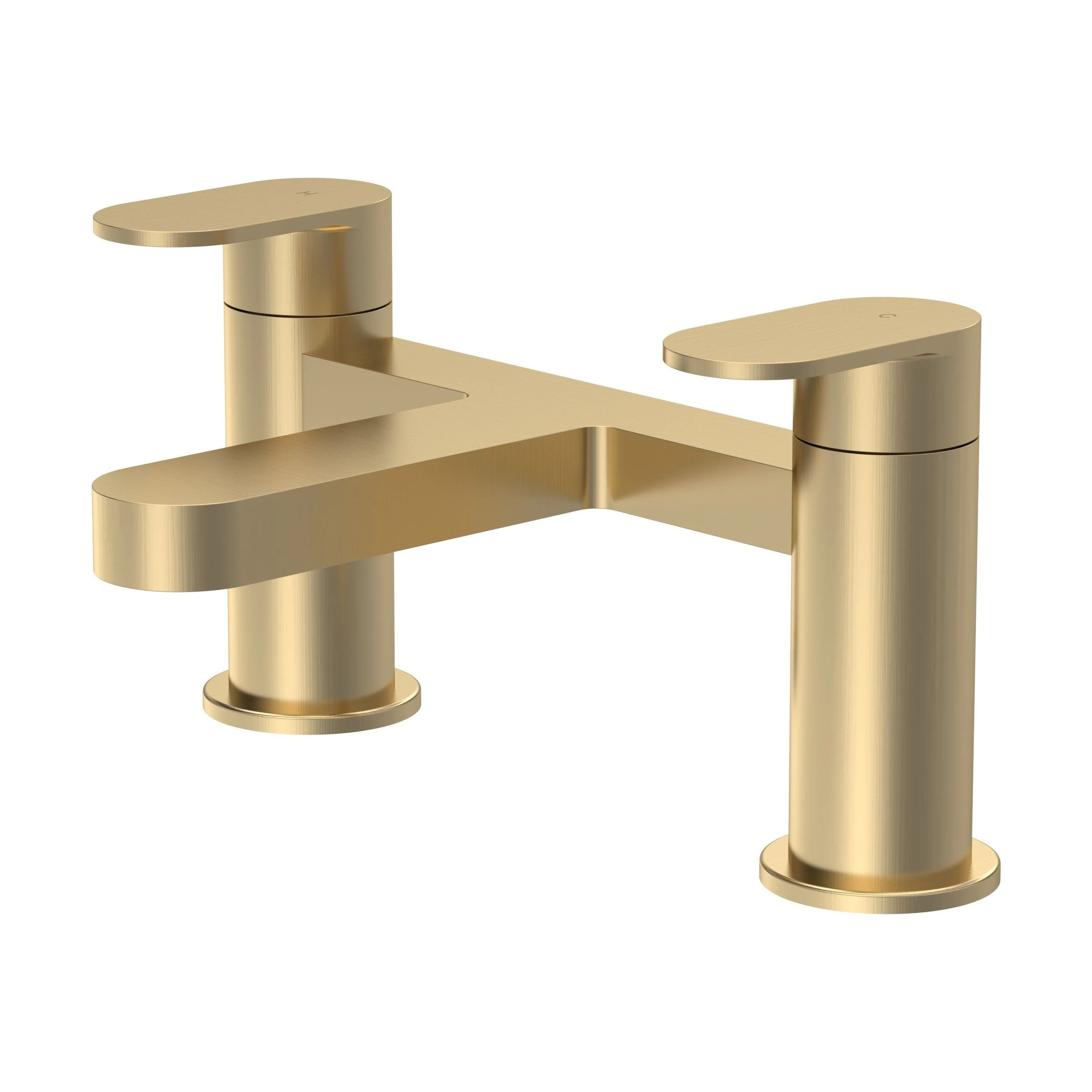 Balterley Cascade Round Deck Mounted Bath Filler Tap - Brushed Brass