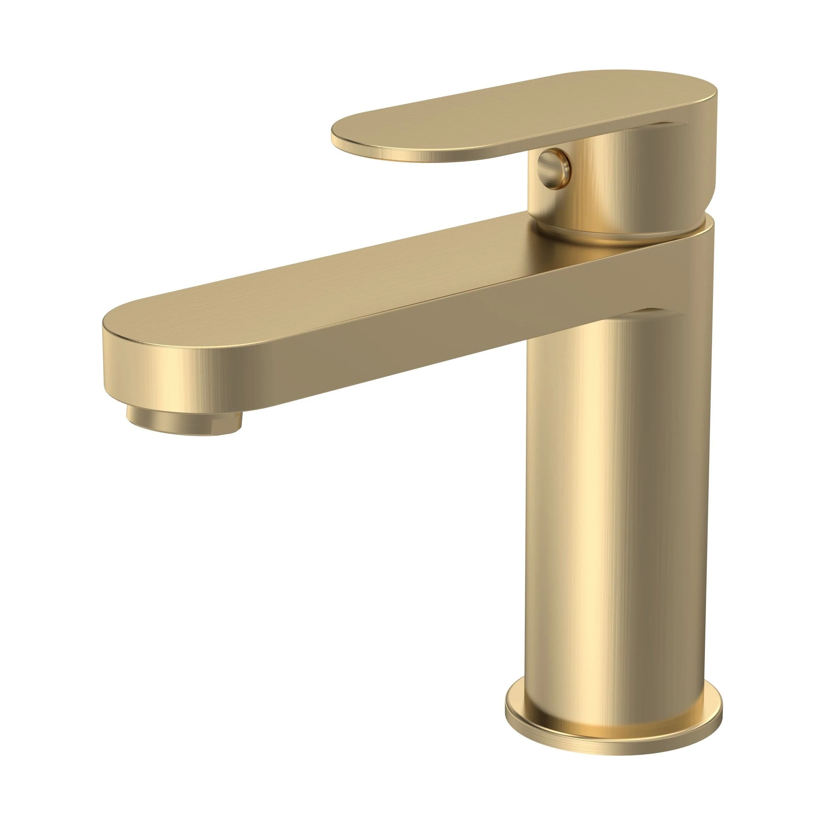 Balterley Cascade Round Mono Basin Mixer Tap & Push Button Waste - Brushed Brass