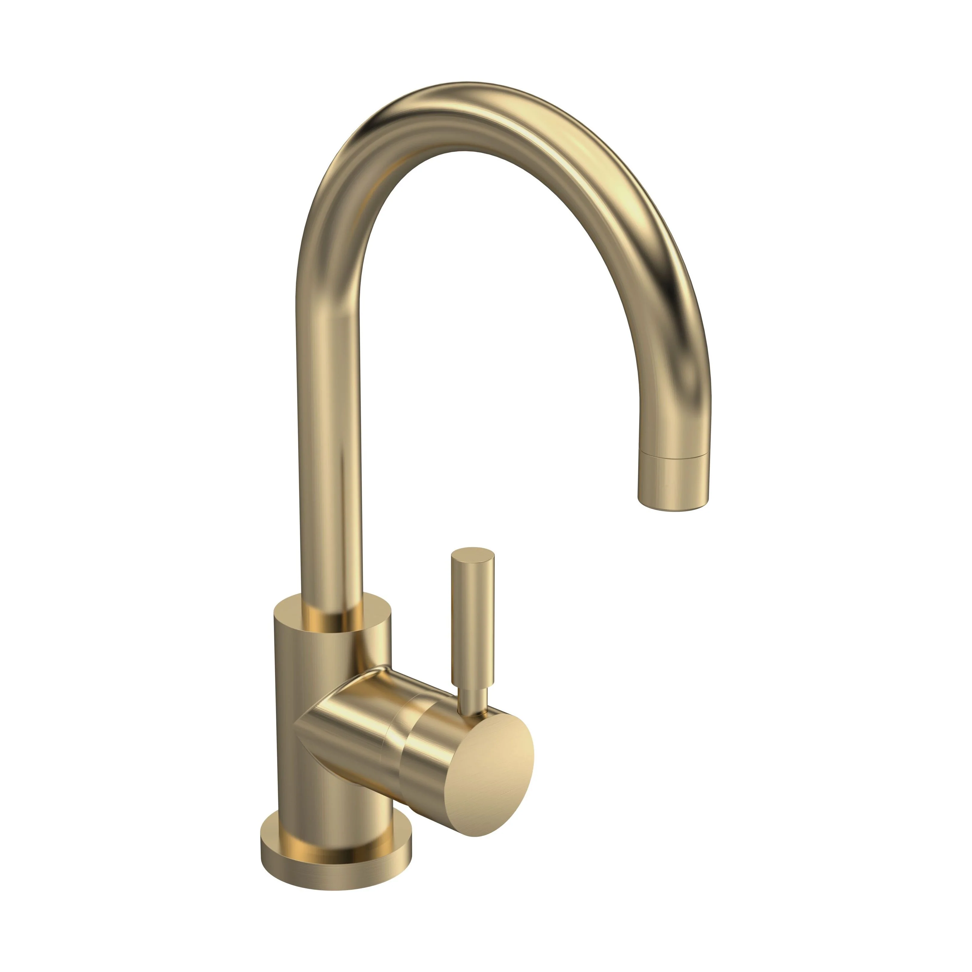 Contemporary Arch Round Tall Lever Mono Basin Mixer Tap (Waste Included) - Brushed Brass - Balterley