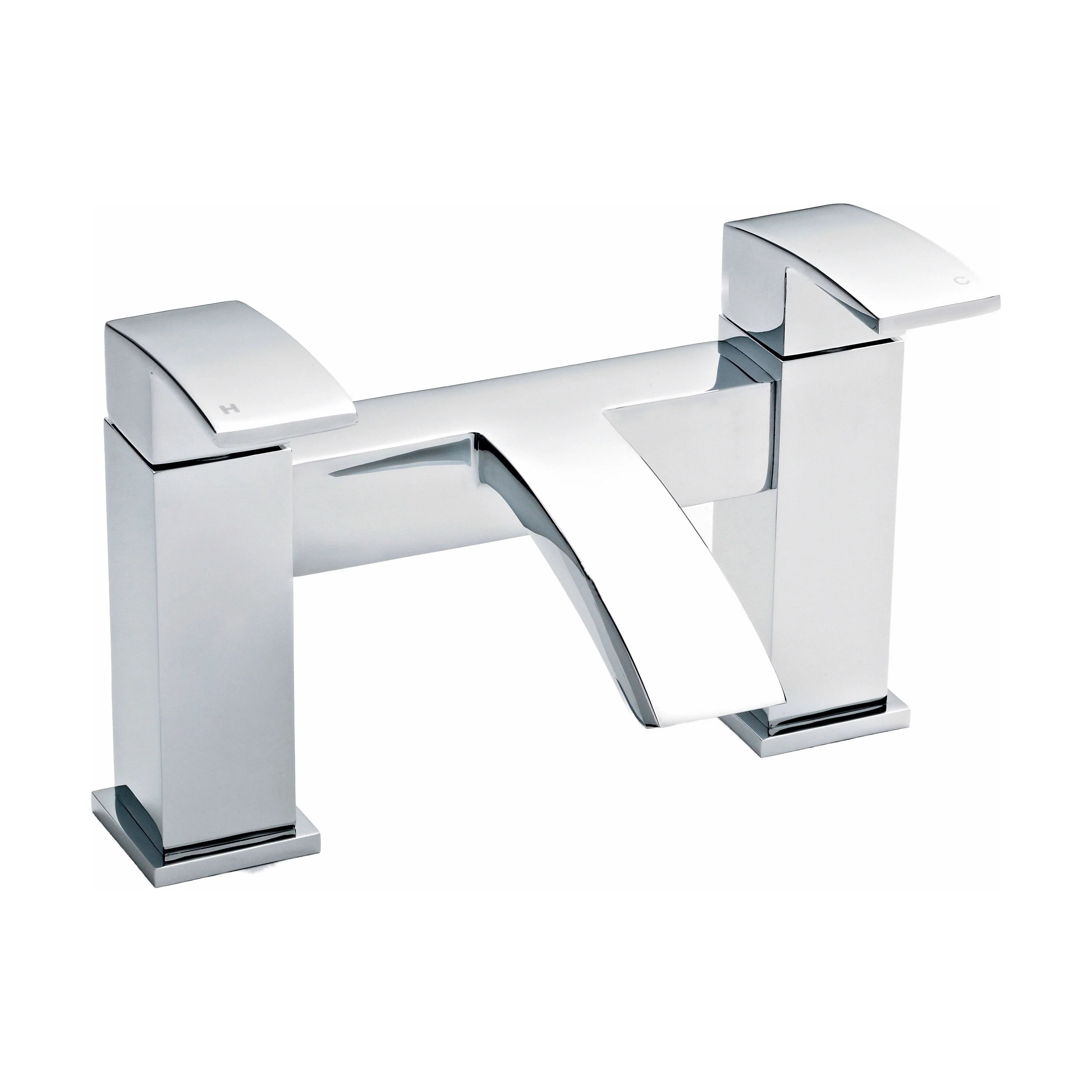 Balterley Contemporary Soft Square Dual Lever Deck Mounted Bath Filler Tap with Ceramic Disc Technology, 229 x 127 x 138mm, Chrome