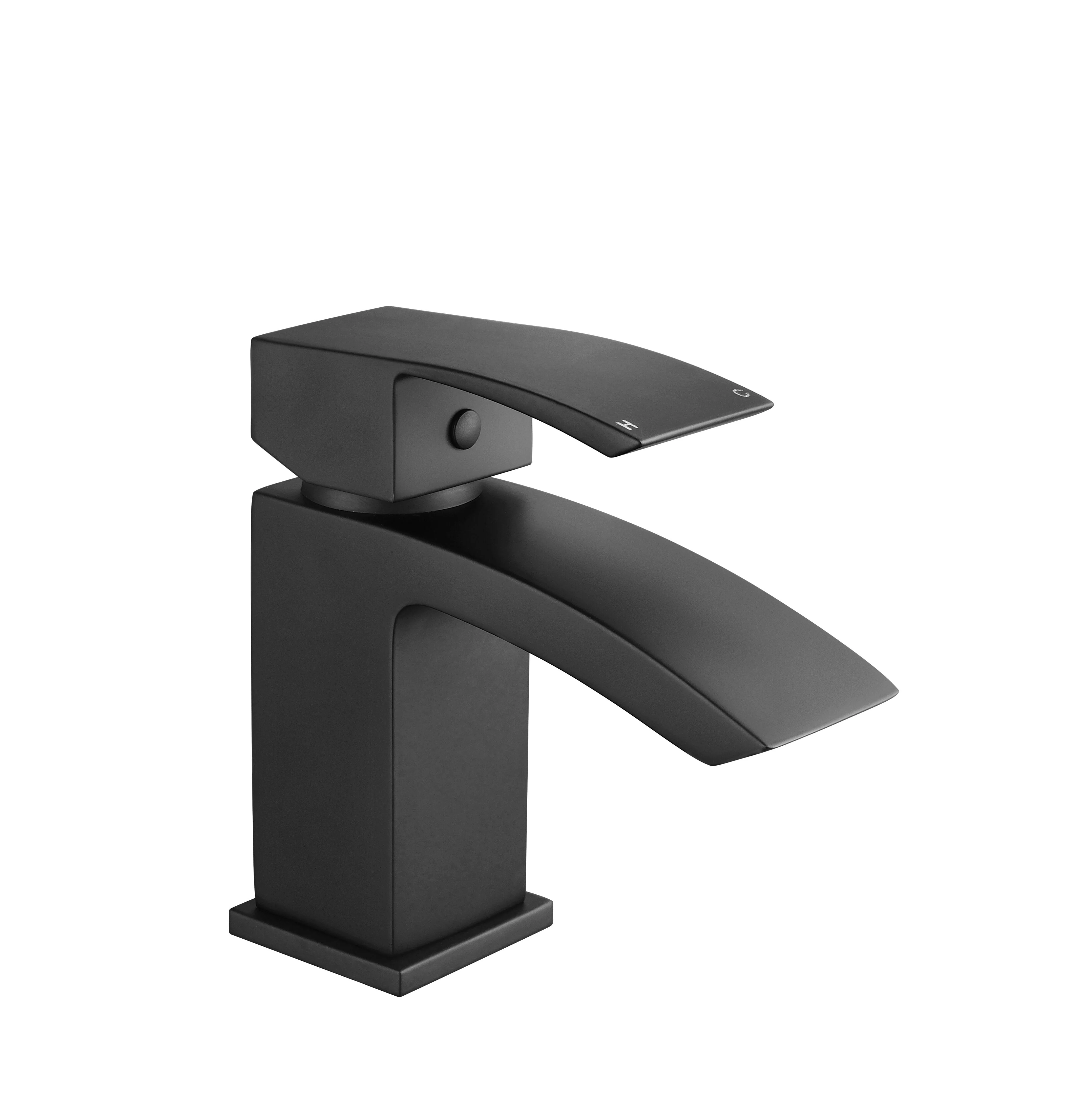 Balterley Contemporary Square Single Lever Deck Mounted Mono Basin Mixer Tap with Waste, 137 x 48 x 131mm, Matt Black