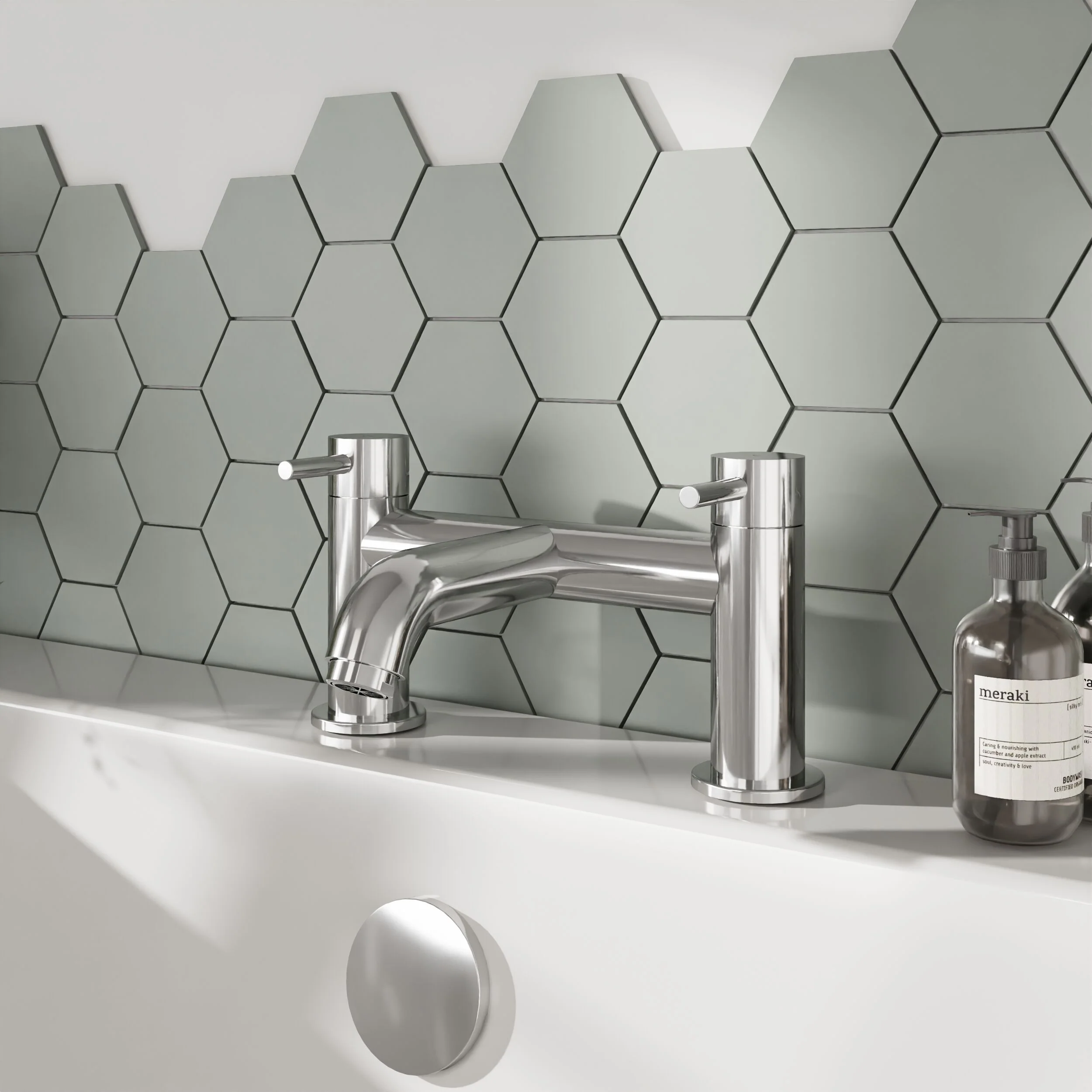 Round Minimalist Deck Mounted Bath Filler Tap- Chrome - Balterley - Image 2