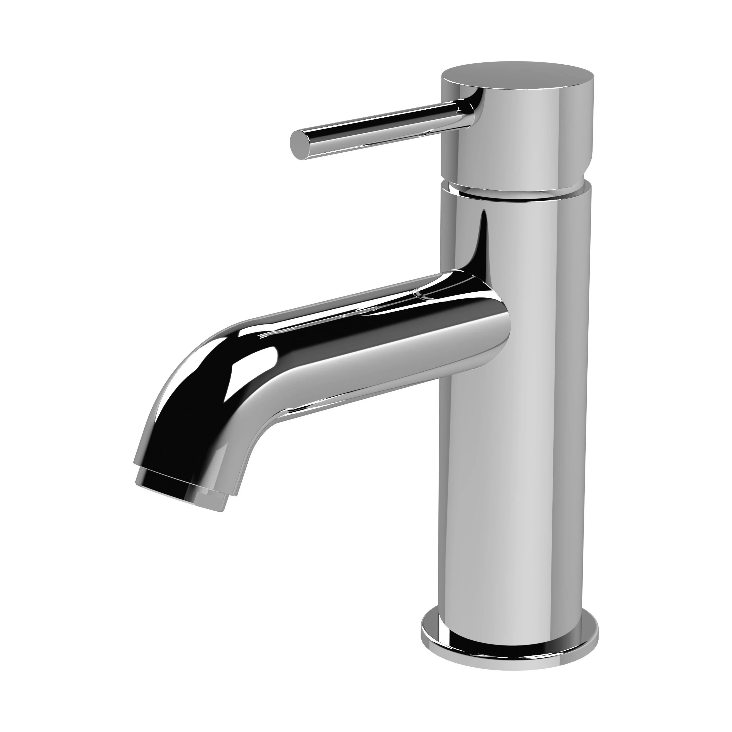 Contemporary Round Mono Basin Mixer Tap & Push Button Waste - Chrome - Balterley