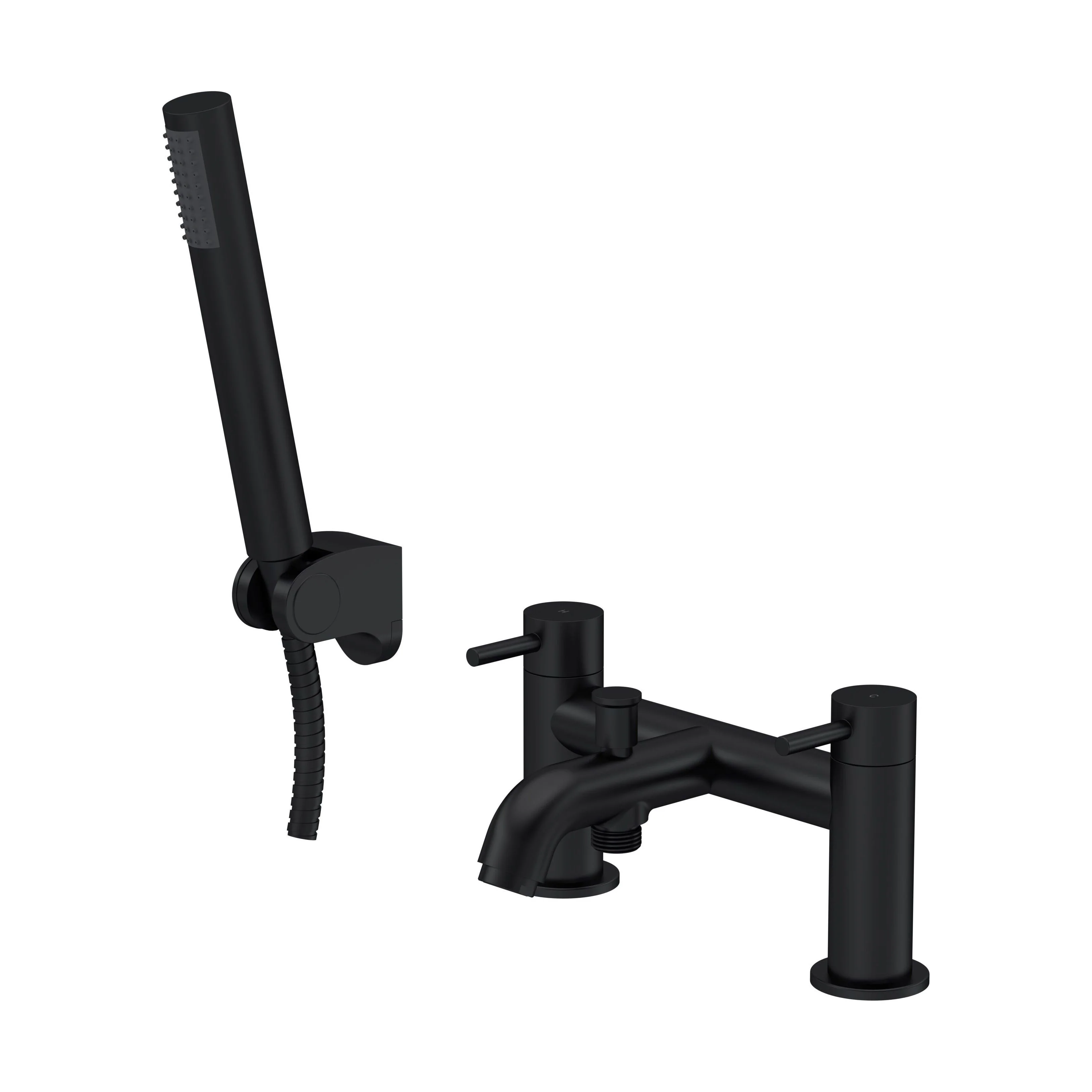 Round Bath Shower Mixer Tap with Shower Kit - Matt Black - Balterley