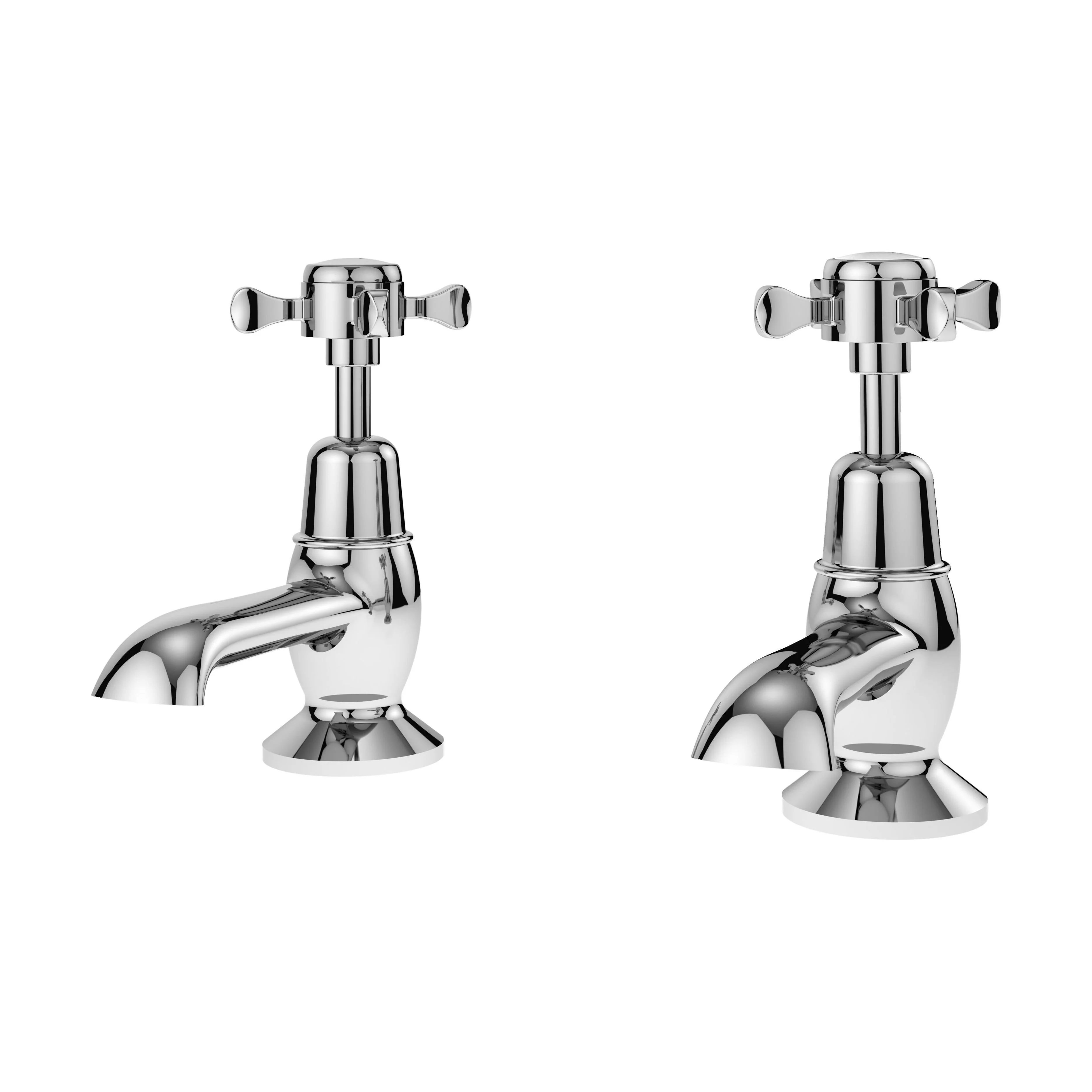 Traditional Crosshead Basin Taps - Chrome