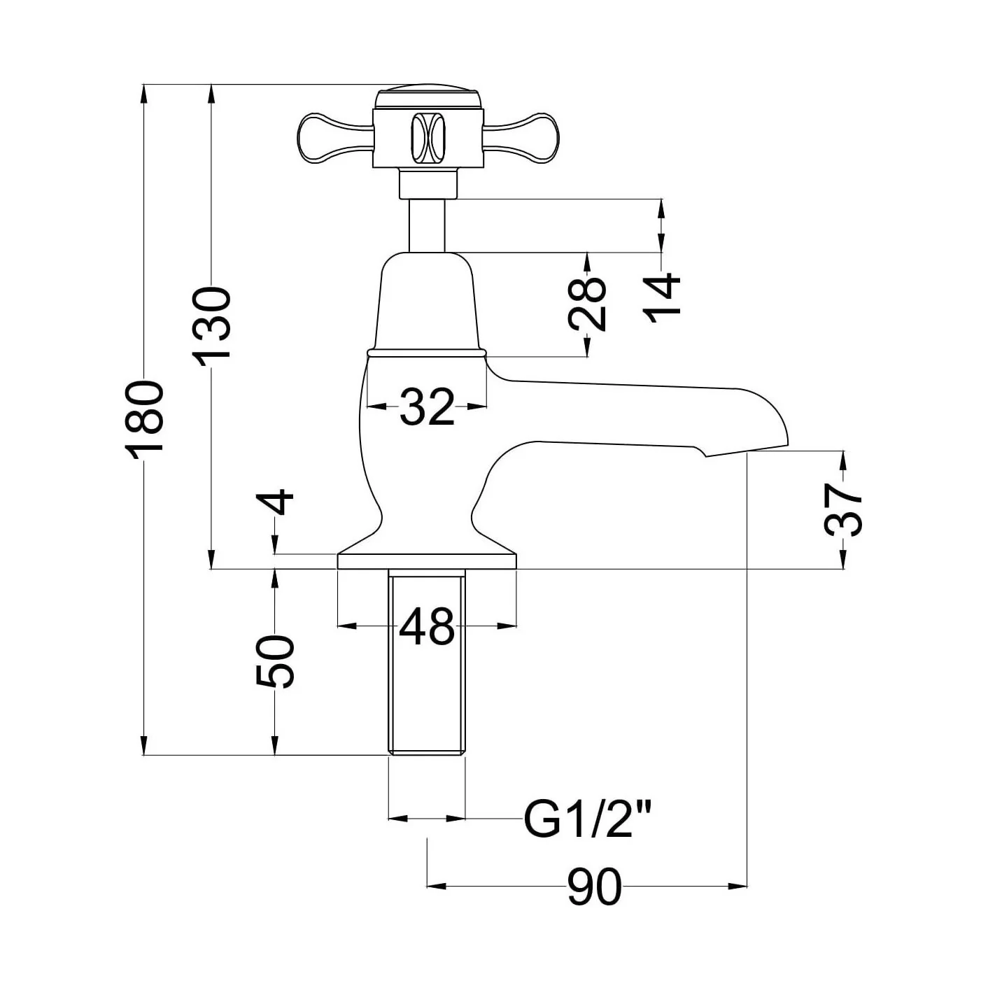Traditional Crosshead Basin Taps - Chrome - Image 2