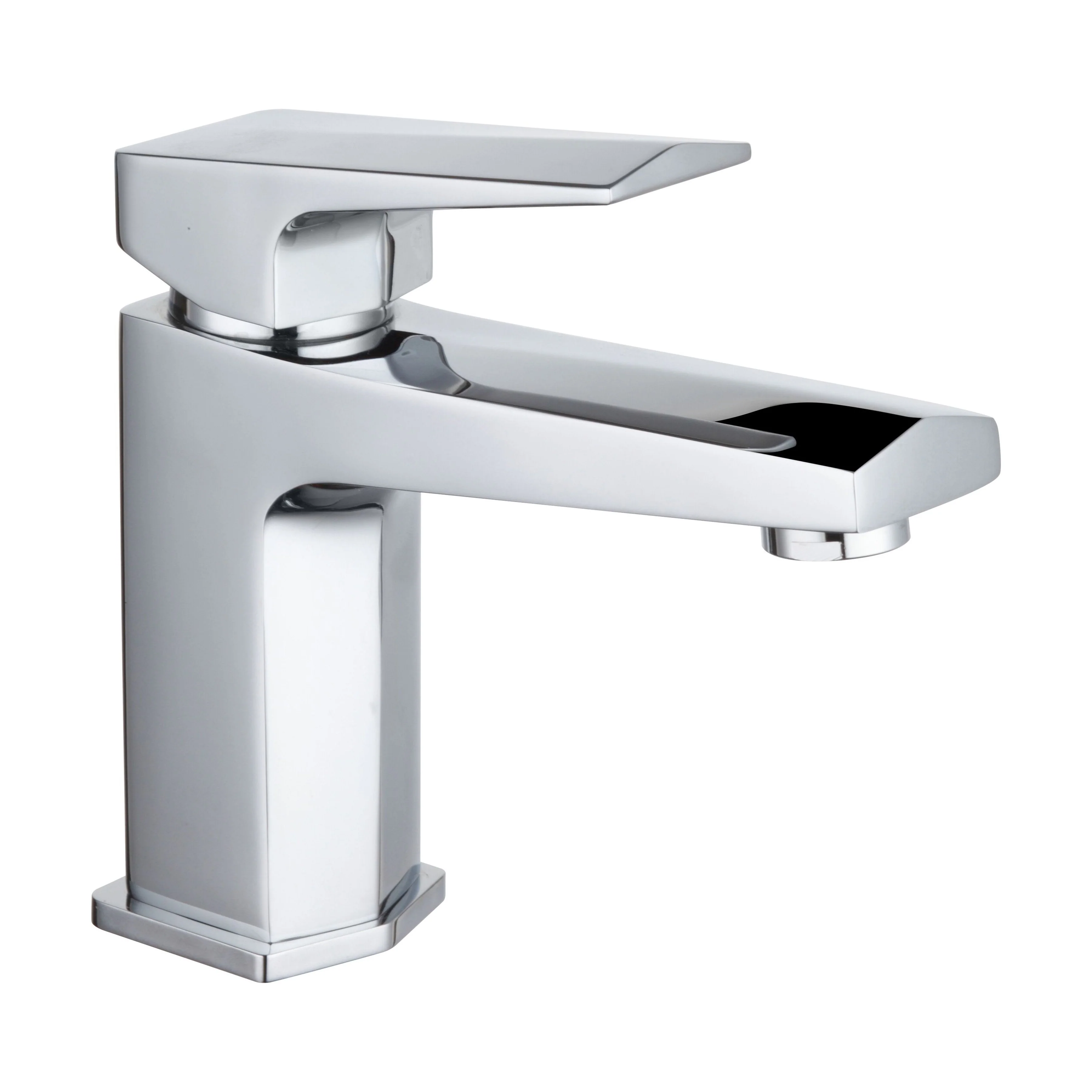 Balterley Square Mono Basin Mixer Tap & Push Button Waste, Single Lever with Ceramic Disc - Chrome Finish