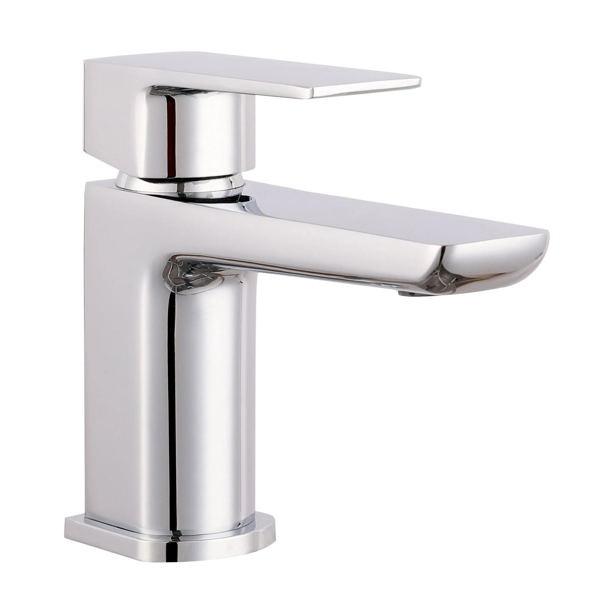 Balterley Contemporary Soft Square Single Lever Deck Mounted Mono Basin Mixer Tap with Push Button Waste, 160 x 50 x 152mm, Chrome