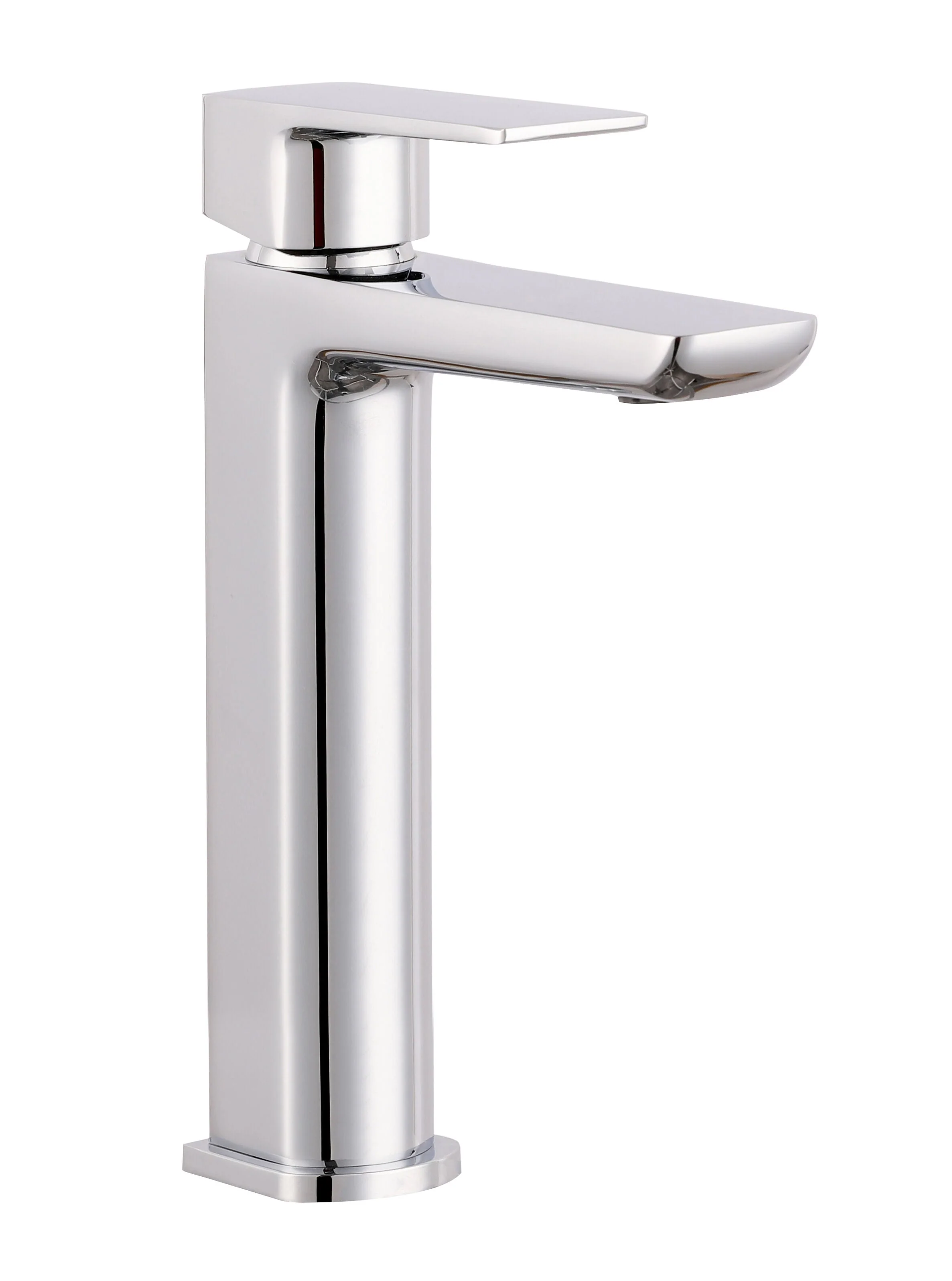 Balterley Contemporary Soft Square Single Lever Deck Mounted Tall Basin Mixer Tap, 275 x 49 x 186mm, Chrome Finish