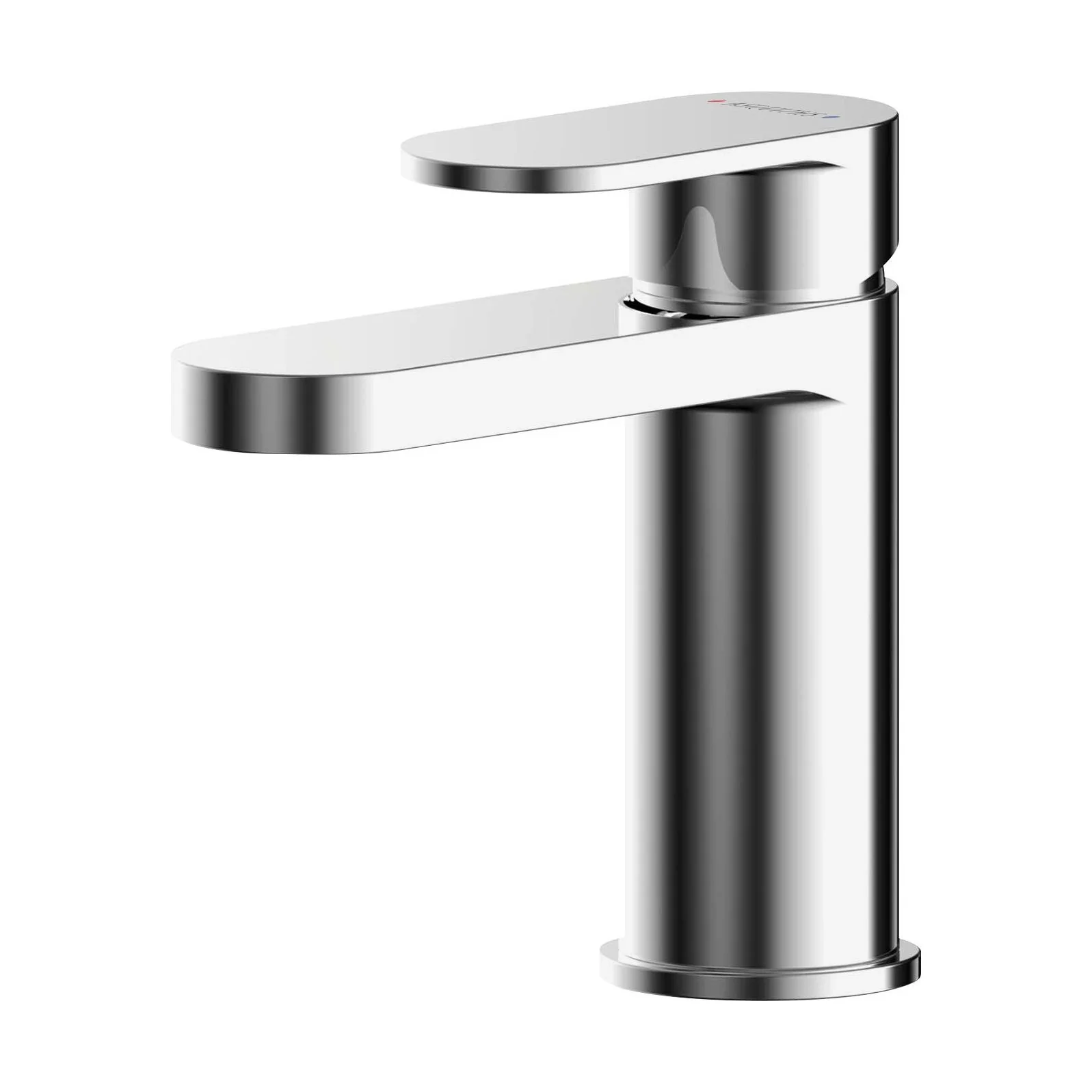 Balterley Current Round Mini Mono Basin Mixer Tap with Lever Handle & Push Button Waste - Polished Chrome Finish - Image 2