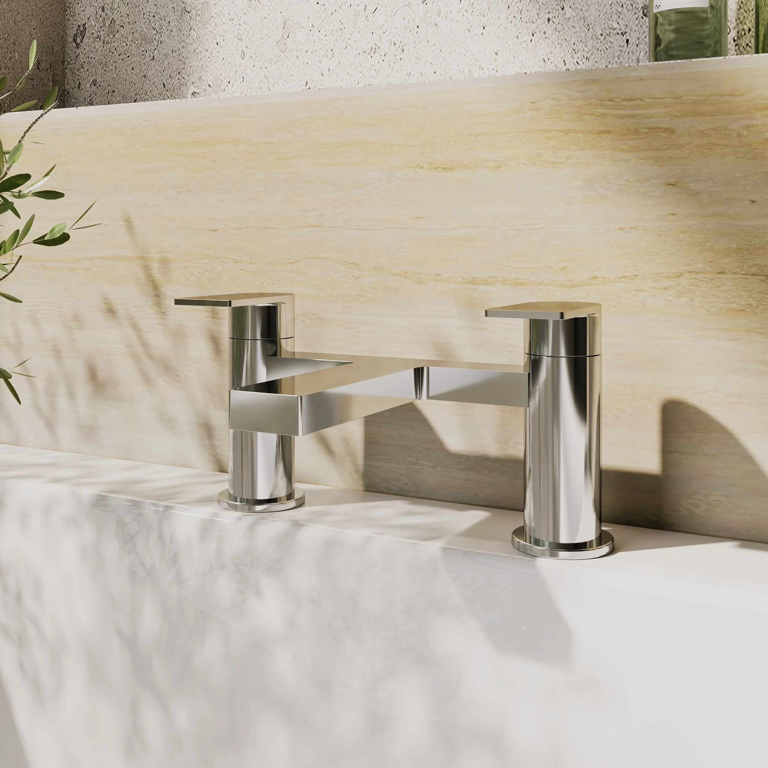 Contemporary Deck Mounted Bath Filler Tap - Chrome - Balterley - Image 2