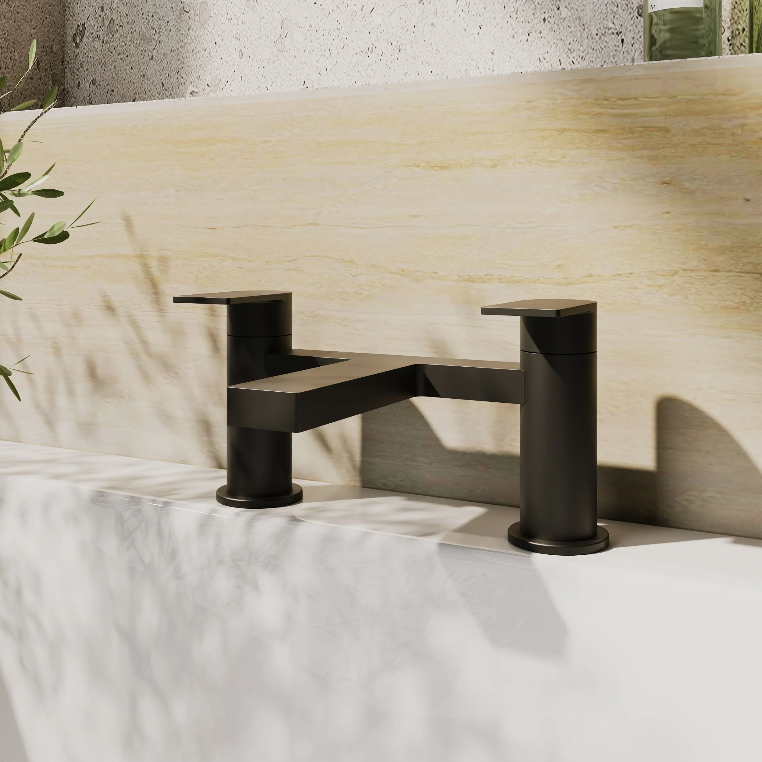 Contemporary Deck Mounted Bath Filler Tap - Matt Black - Balterley - Image 2