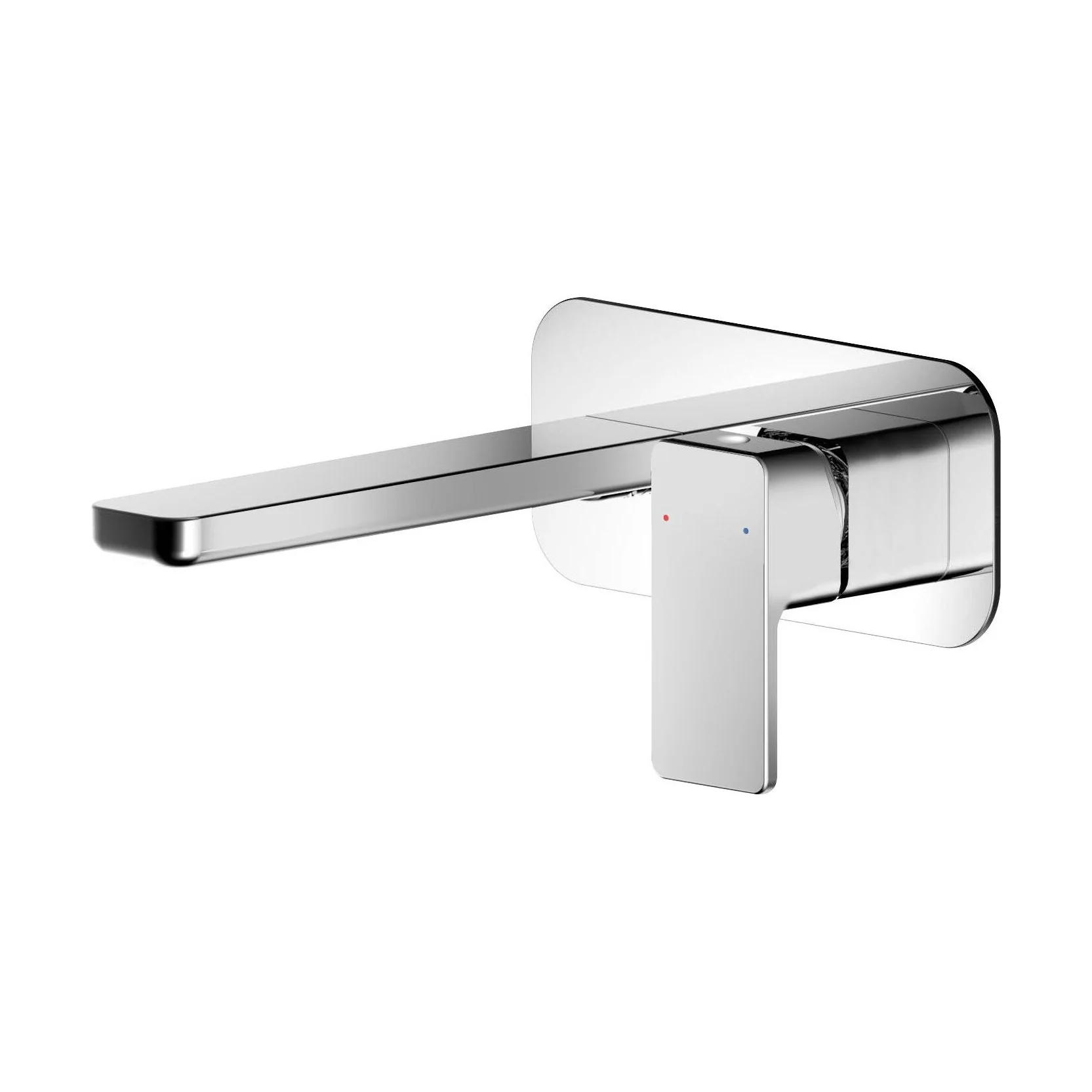 Swinscoe Contemporary Square Wall Mounted 2 Tap Hole Basin Mixer Tap - Choice of Finish - Image 2