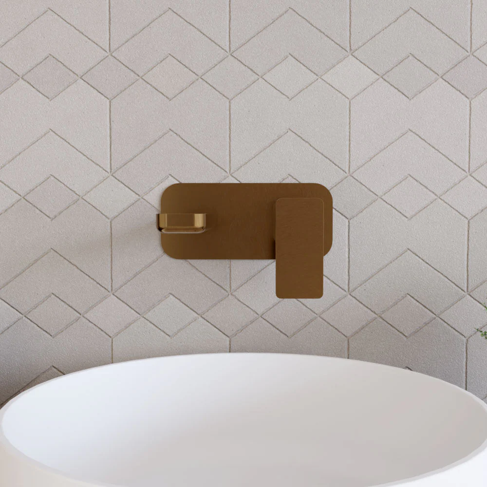 Swinscoe Contemporary Square Wall Mounted 2 Tap Hole Basin Mixer Tap - Choice of Finish - Image 6
