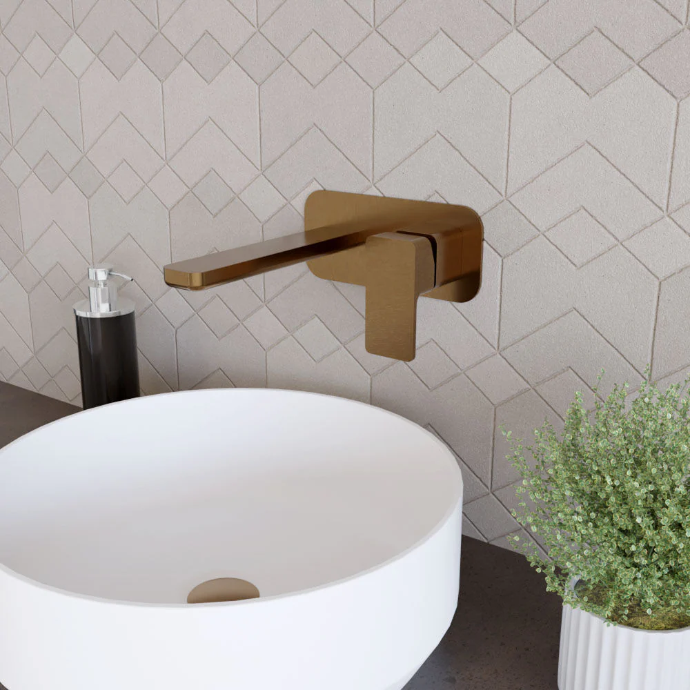 Swinscoe Contemporary Square Wall Mounted 2 Tap Hole Basin Mixer Tap - Choice of Finish - Image 8