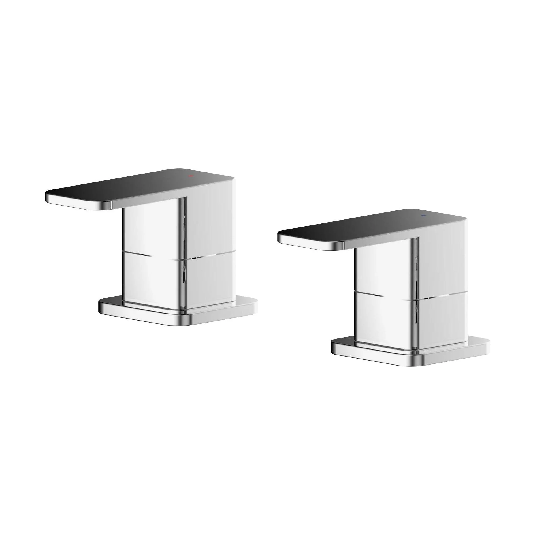 Square Deck Mounted 3/4" Chrome Side Valves Chrome