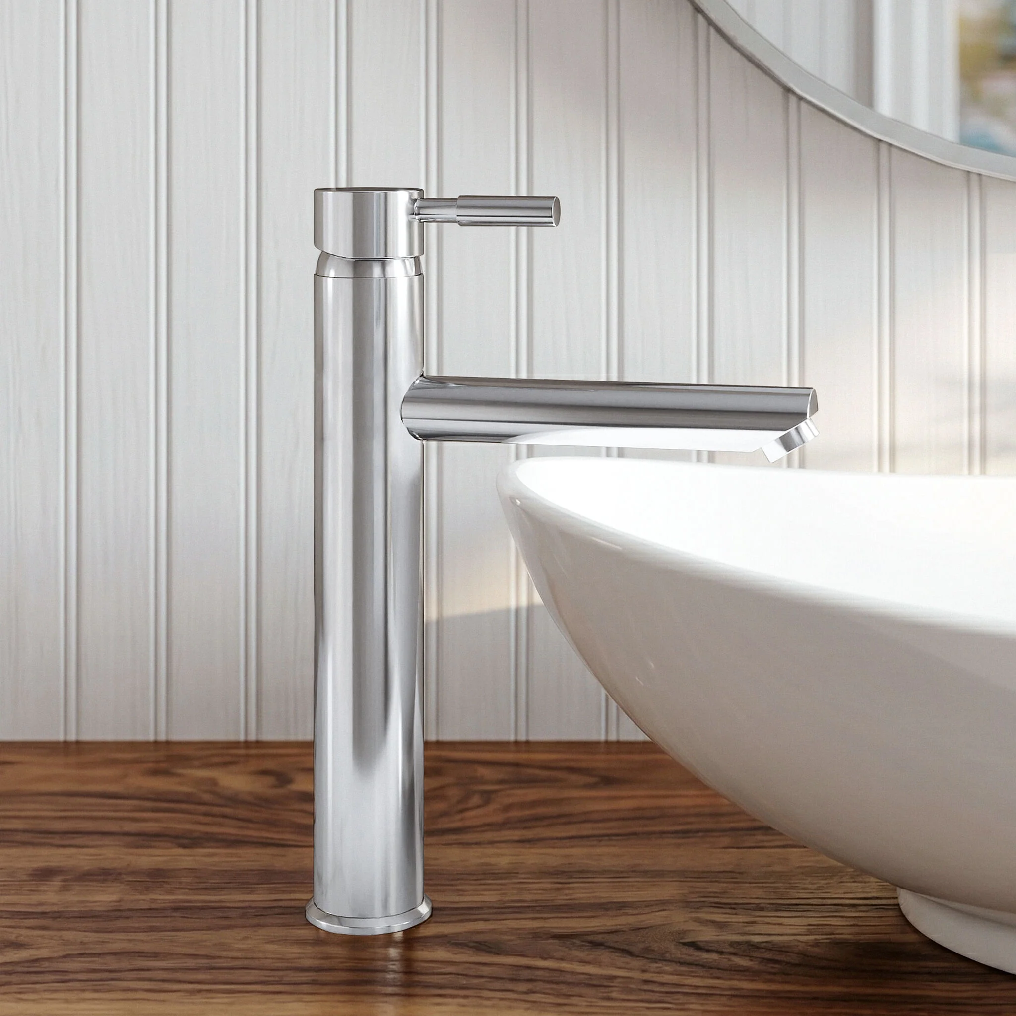 Balterley Evian Round Tall Lever Mono Basin Mixer Tap - Chrome