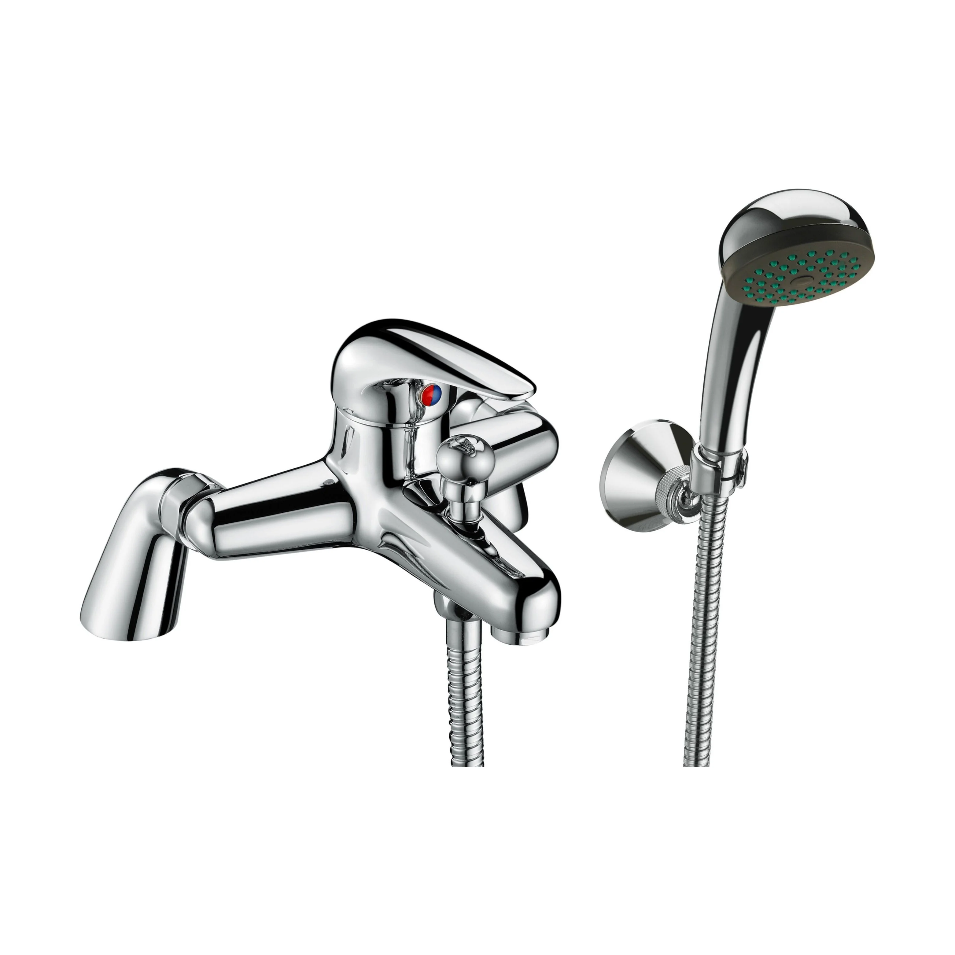 Balterley Willow Single Lever Deck Mounted Bath Shower Mixer Tap with Shower Kit - Chrome