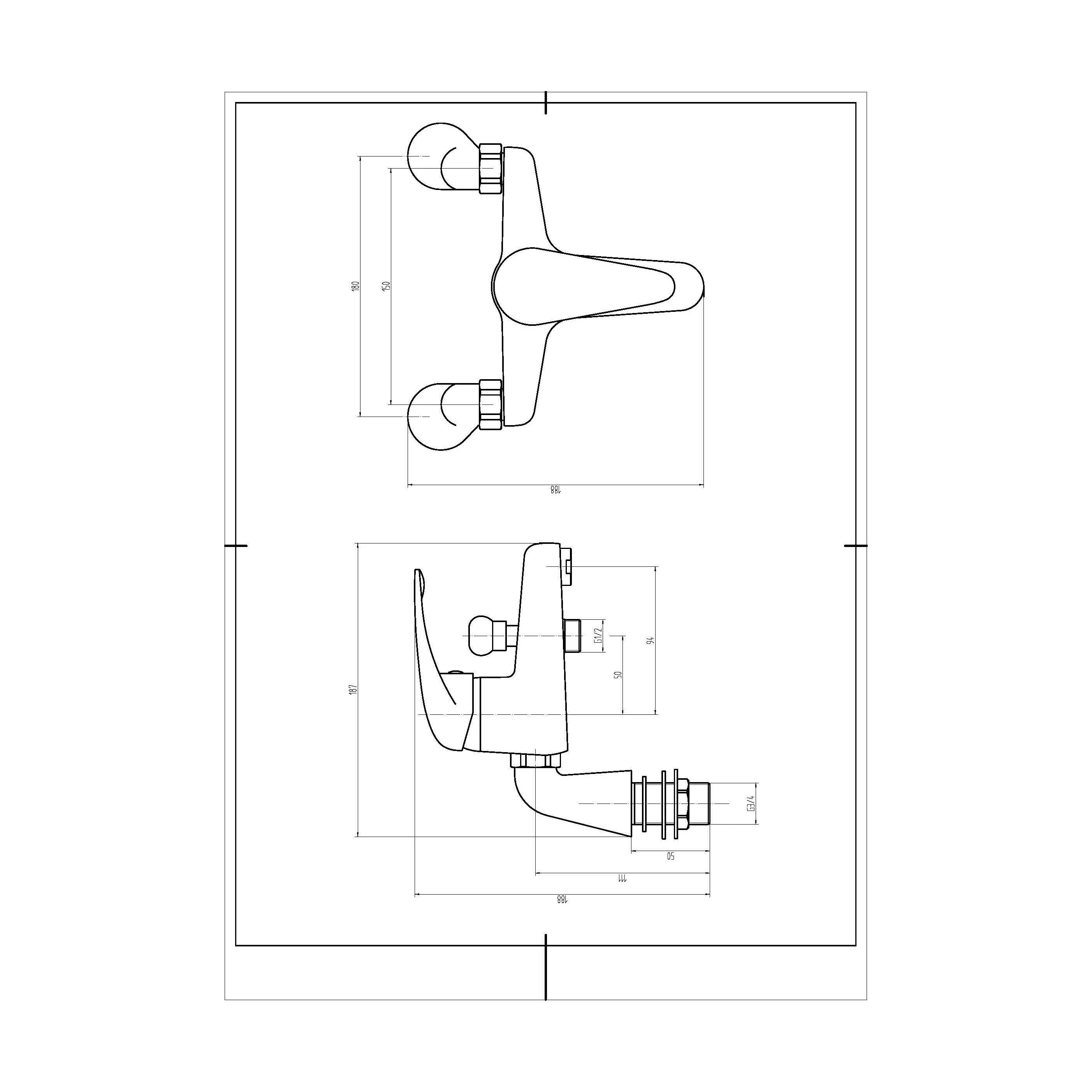 Balterley Willow Single Lever Deck Mounted Bath Shower Mixer Tap with Shower Kit - Chrome - Image 2