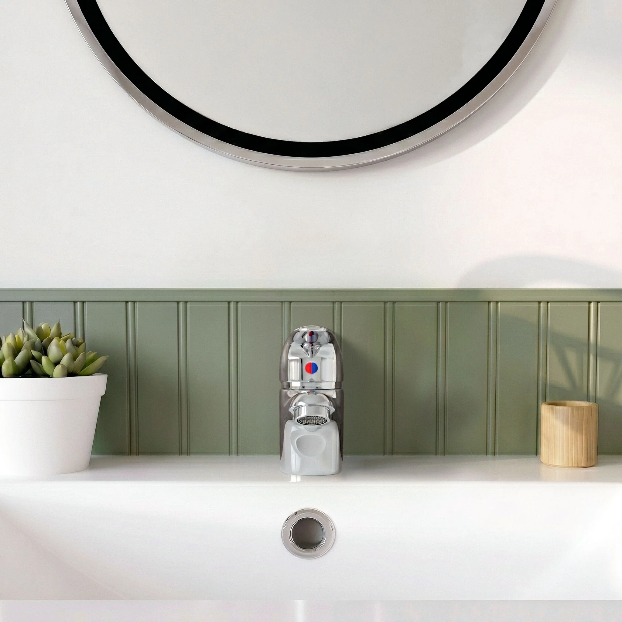 Balterley Willow Single Lever Mono Basin Mixer Tap with Push Button Waste - Chrome