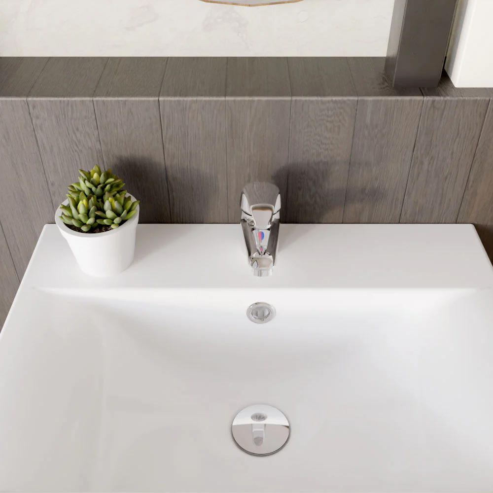 Balterley Willow Single Lever Mono Basin Mixer Tap with Push Button Waste - Chrome - Image 3