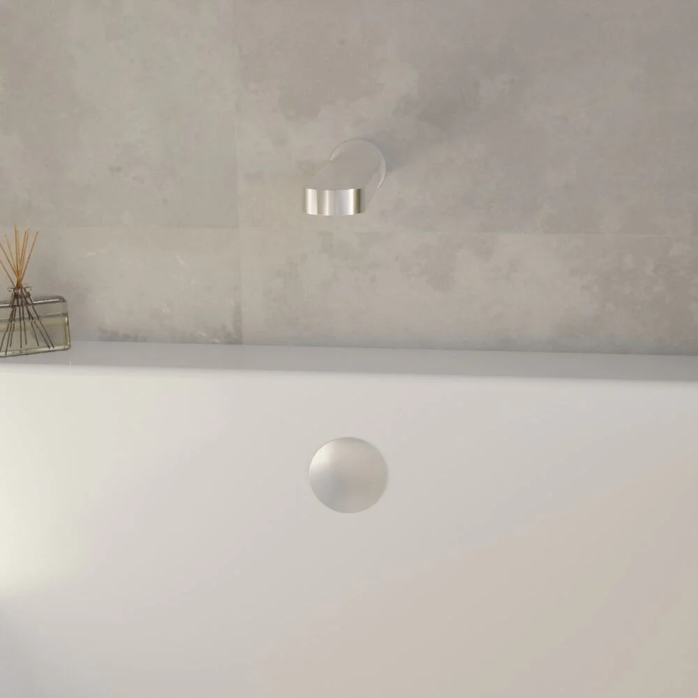 Balterley Pride Contemporary Bathroom Round Wall Mounted Bath Spout, 45mm, Chrome - Image 2