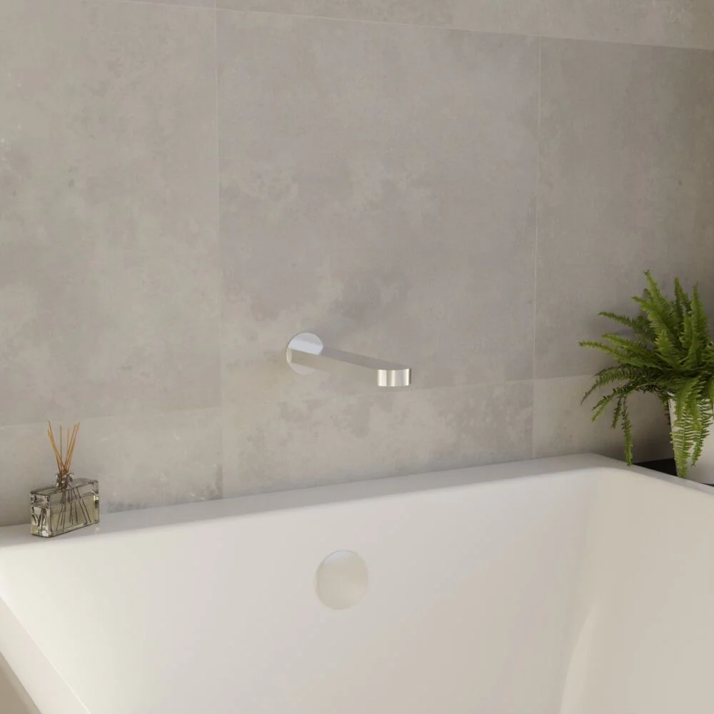 Balterley Pride Contemporary Bathroom Round Wall Mounted Bath Spout, 45mm, Chrome - Image 4