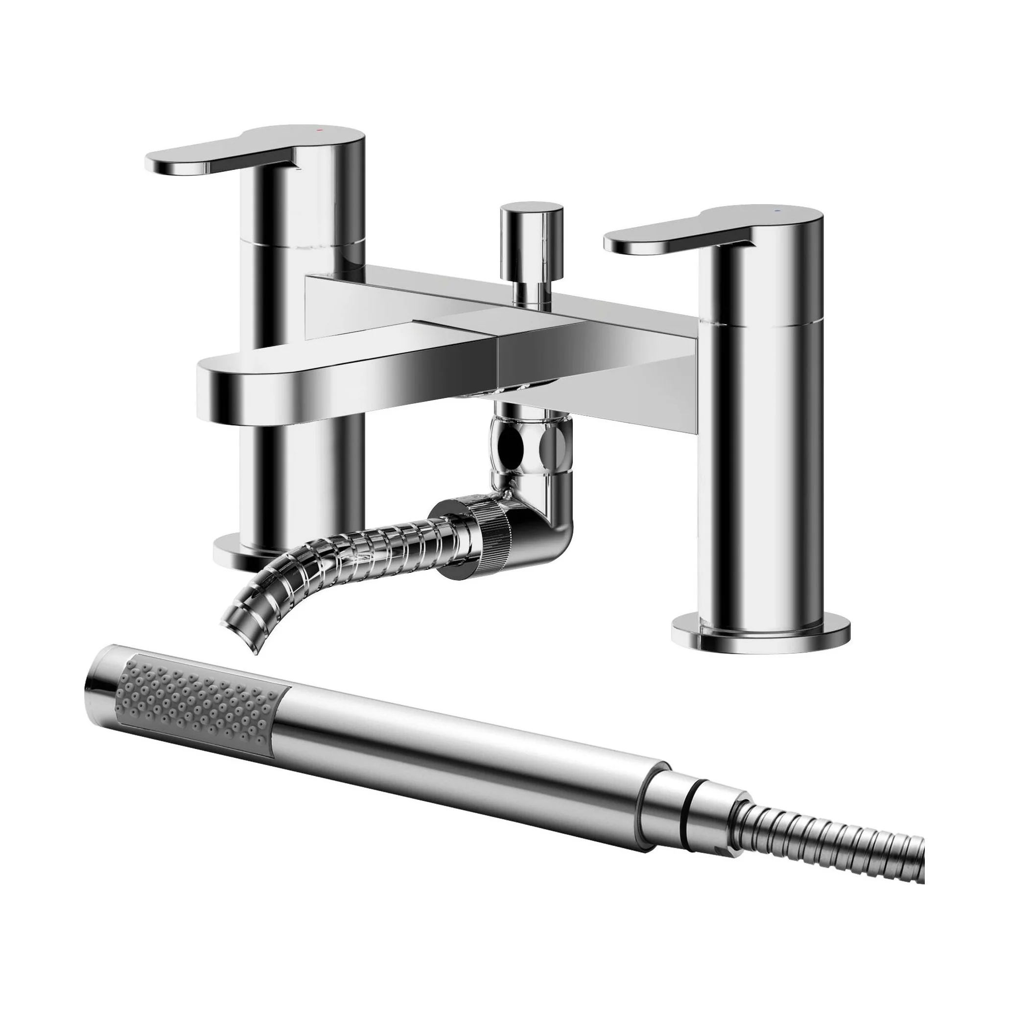 Balterley Pride Contemporary Bathroom Round Wall Mounted Bath Shower Mixer Tap, 45mm, Chrome