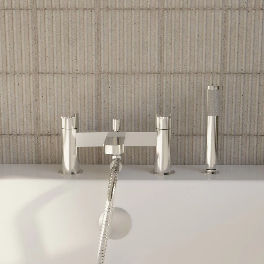 Balterley Pride Contemporary Bathroom Round Wall Mounted Bath Shower Mixer Tap, 45mm, Chrome - Image 2