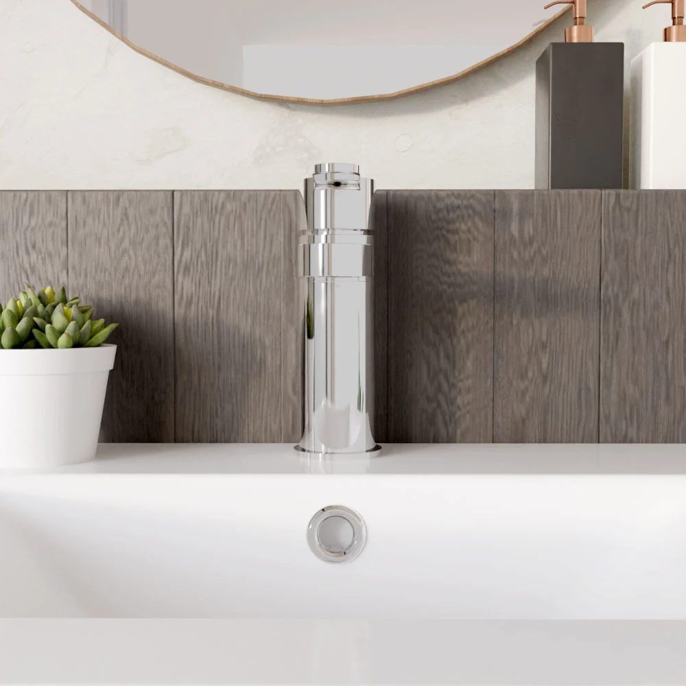Balterley Pride Round Eco Mono Basin Mixer Tap & Push Button Waste - Chrome - Image 2