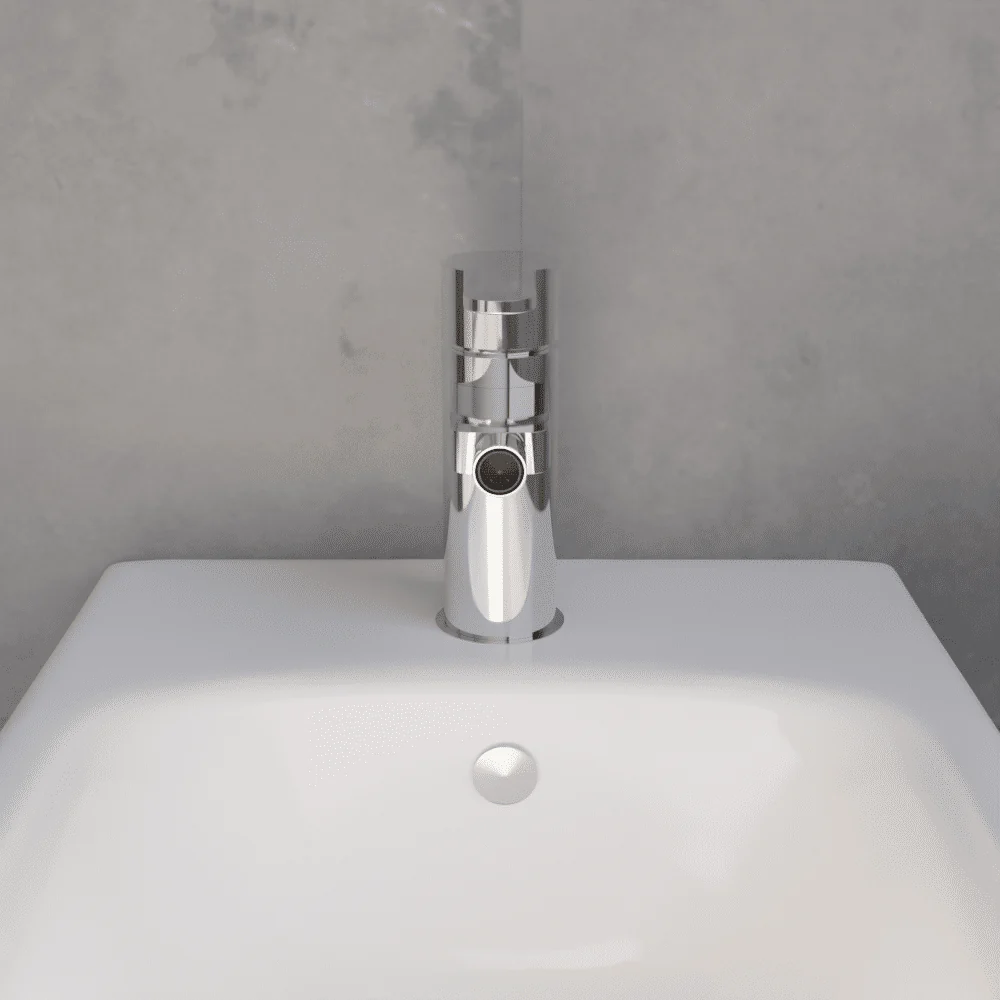 Balterley Pride Contemporary Round Mono Bidet Mixer Tap with Pop Up Waste - Chrome - Image 2