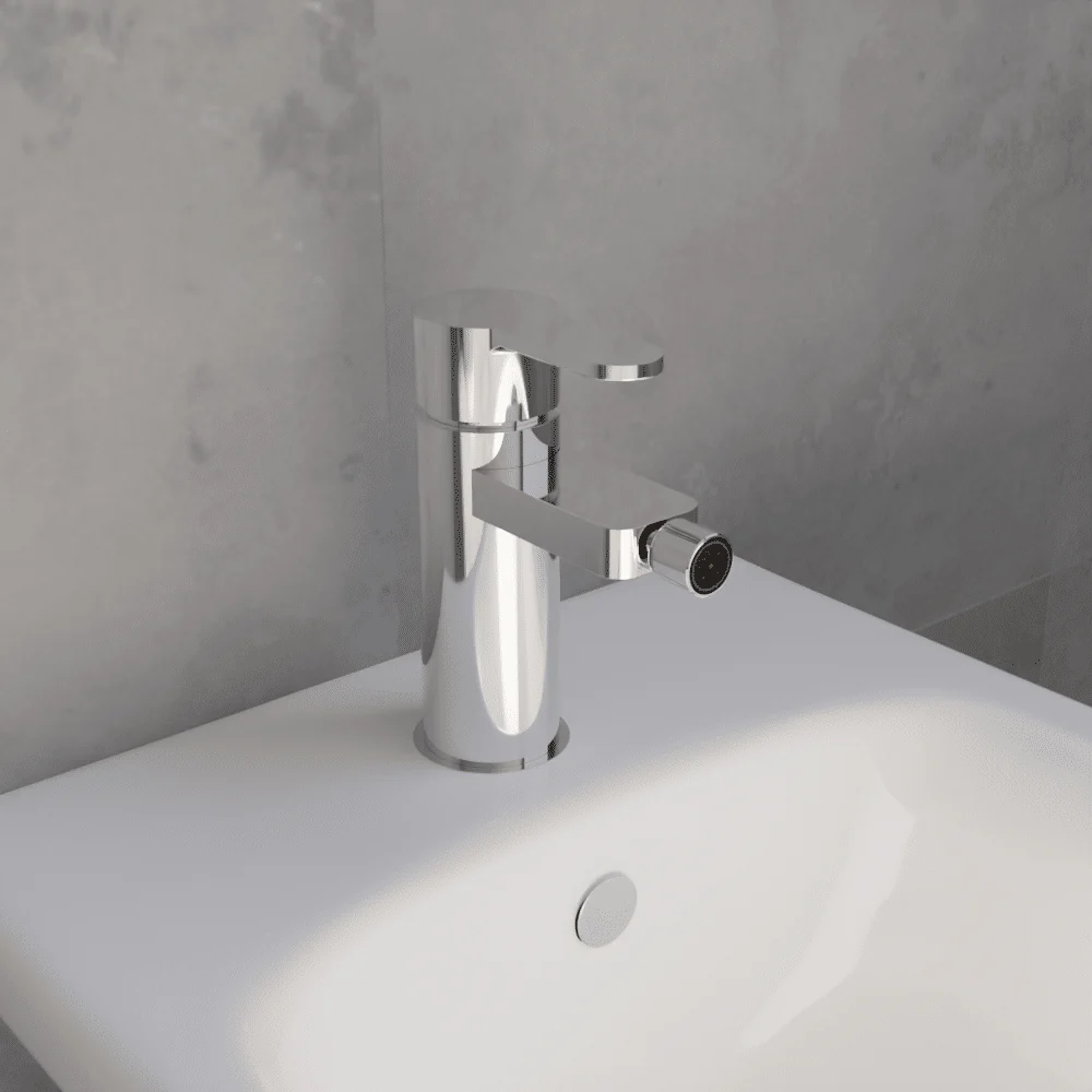 Balterley Pride Contemporary Round Mono Bidet Mixer Tap with Pop Up Waste - Chrome - Image 4